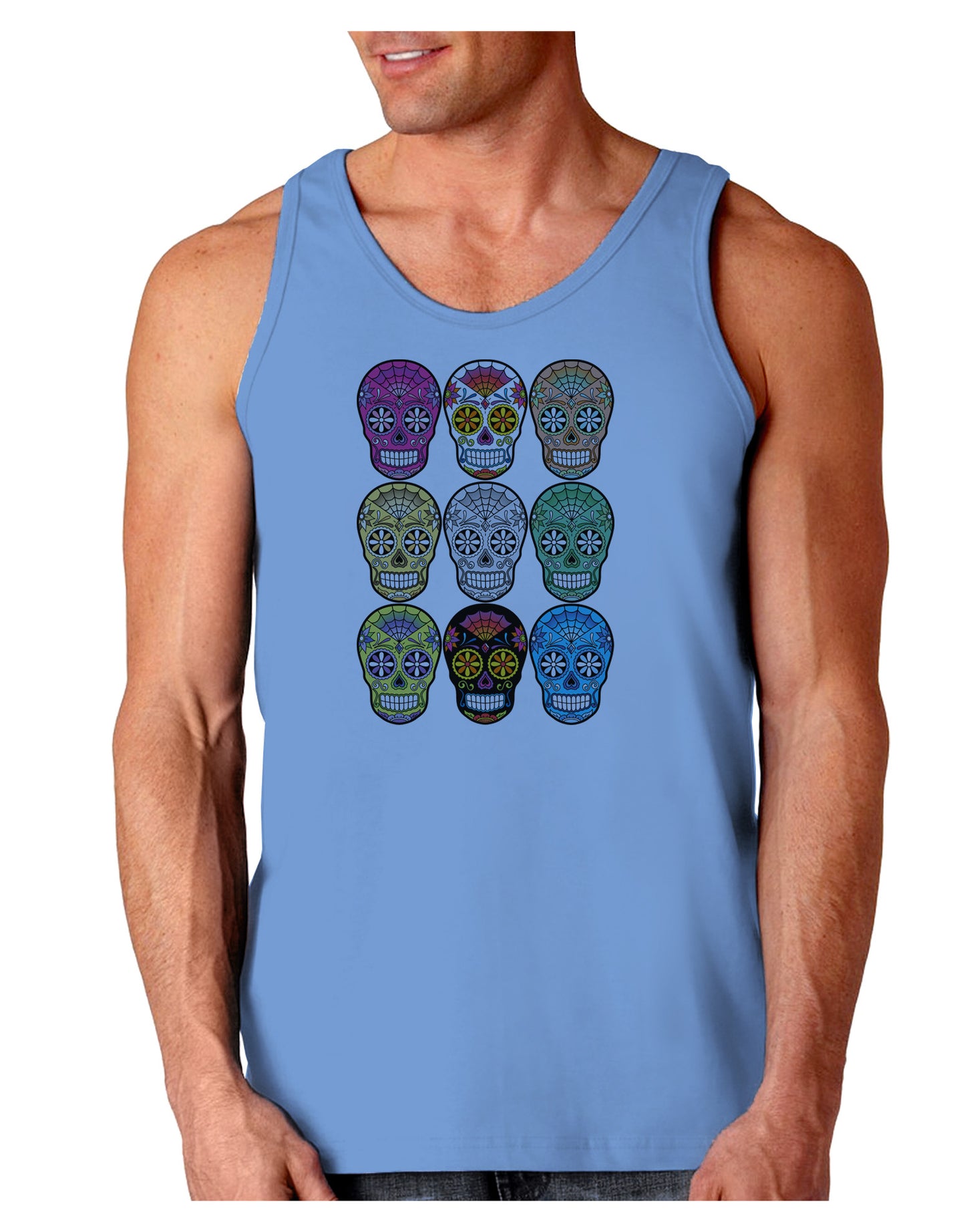 Dia de los Muertos Calaveras Sugar Skulls Loose Tank Top-Loose Tank Top-TooLoud-CarolinaBlue-Small-Davson Sales