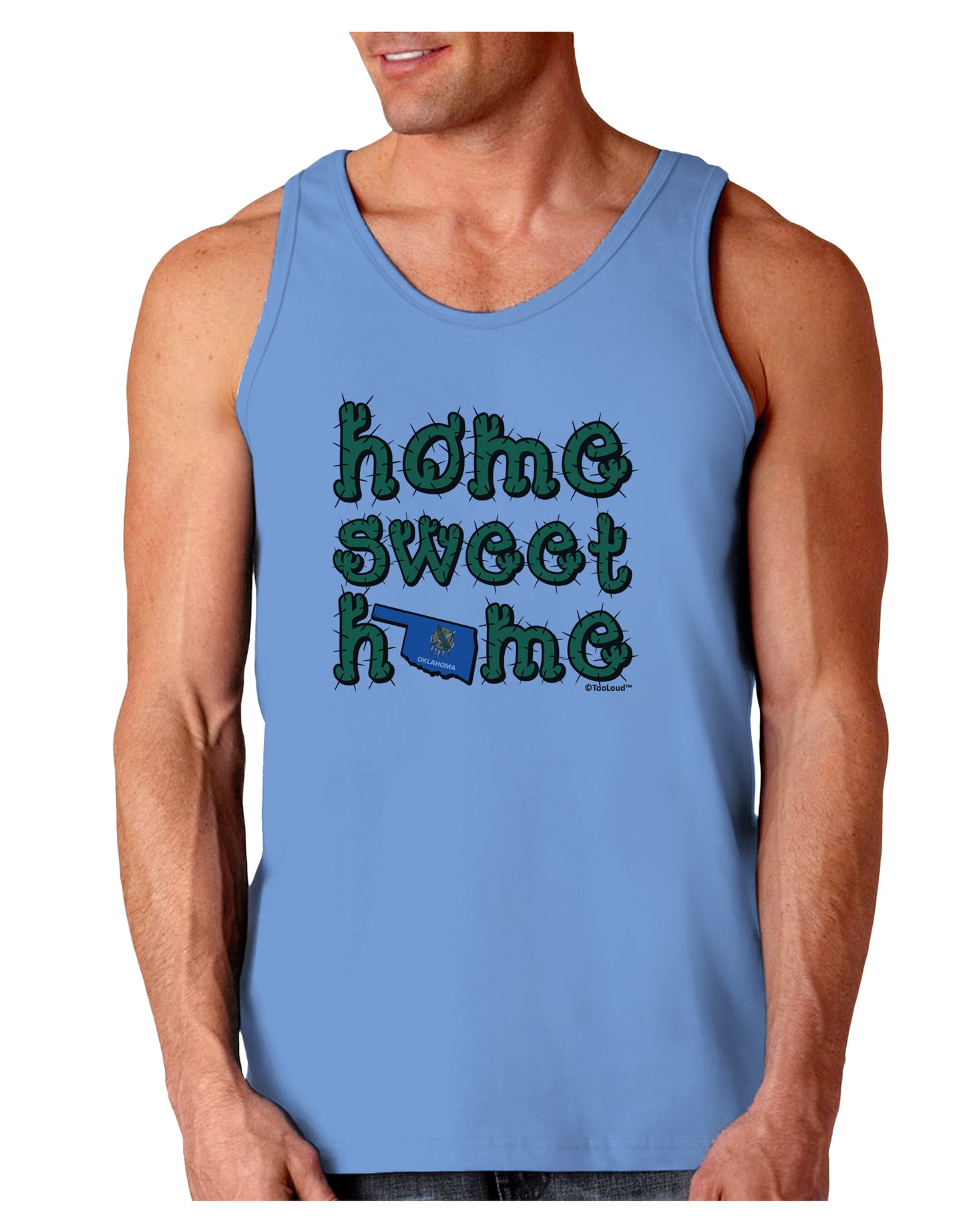 Home Sweet Home - Oklahoma - Cactus and State Flag Loose Tank Top by TooLoud-Loose Tank Top-TooLoud-CarolinaBlue-Small-Davson Sales