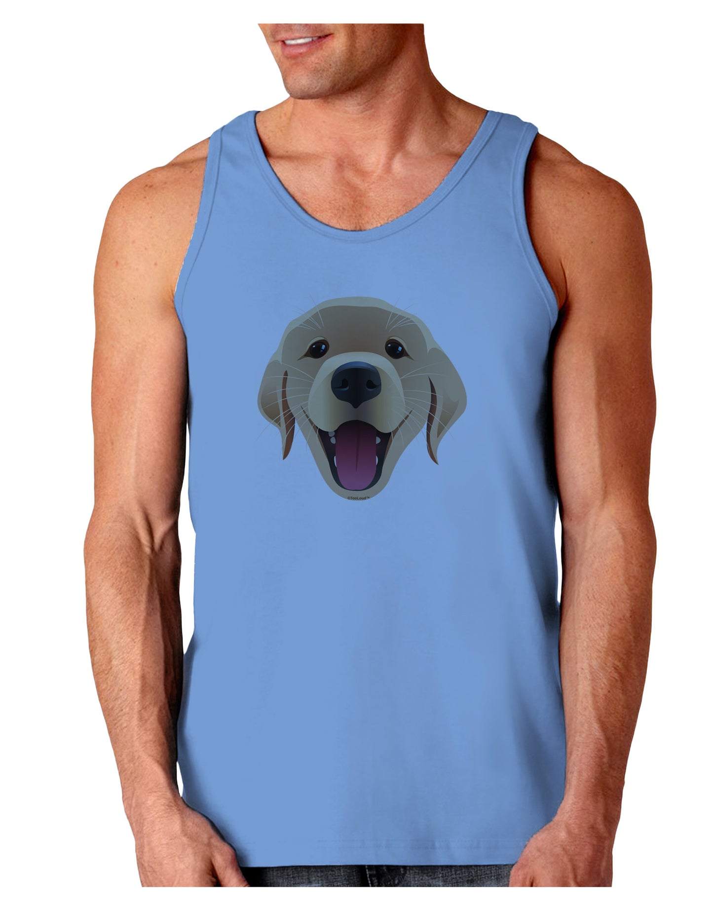Cute Golden Retriever Puppy Face Loose Tank Top-Loose Tank Top-TooLoud-CarolinaBlue-Small-Davson Sales