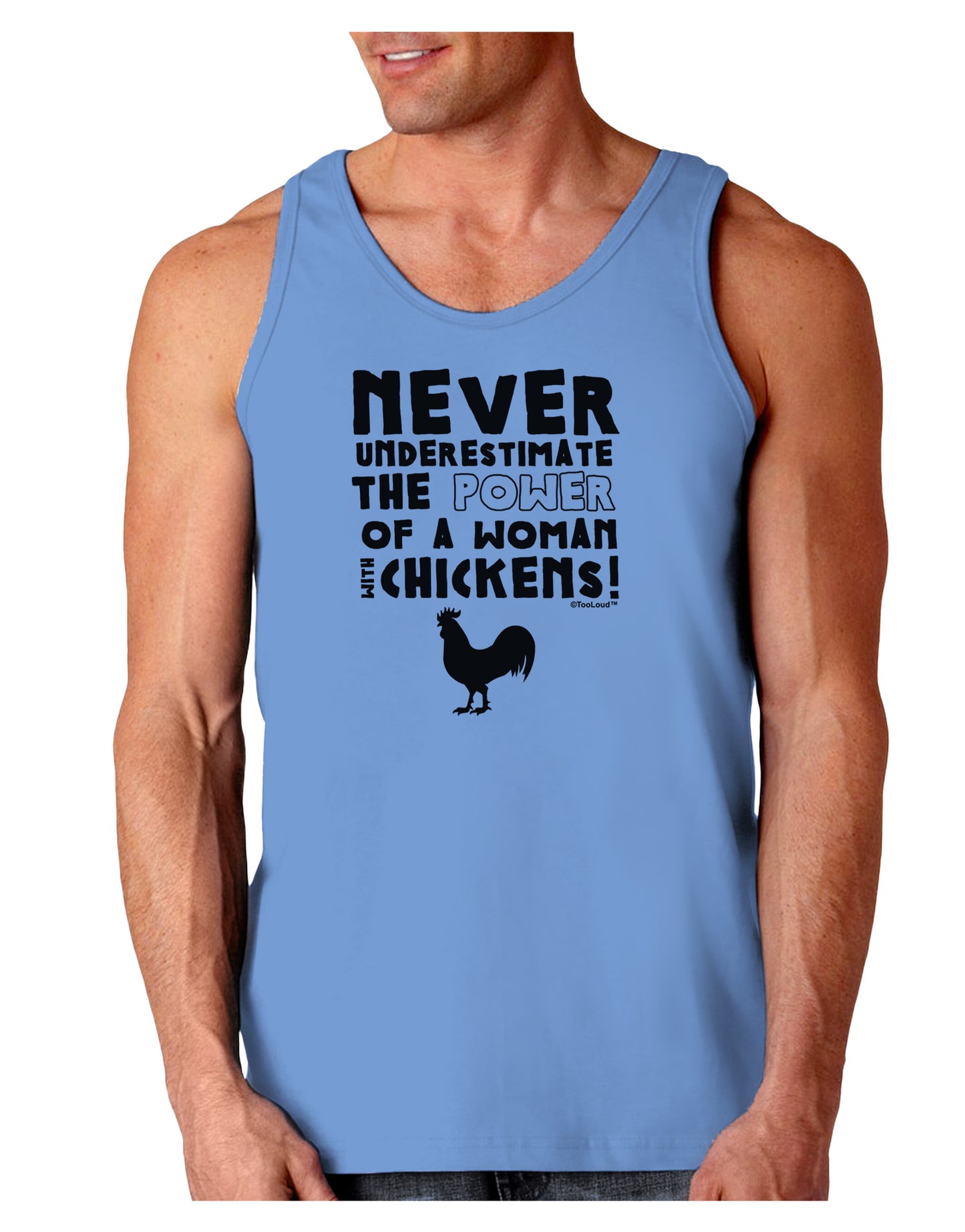 A Woman With Chickens Loose Tank Top-Loose Tank Top-TooLoud-CarolinaBlue-Small-Davson Sales