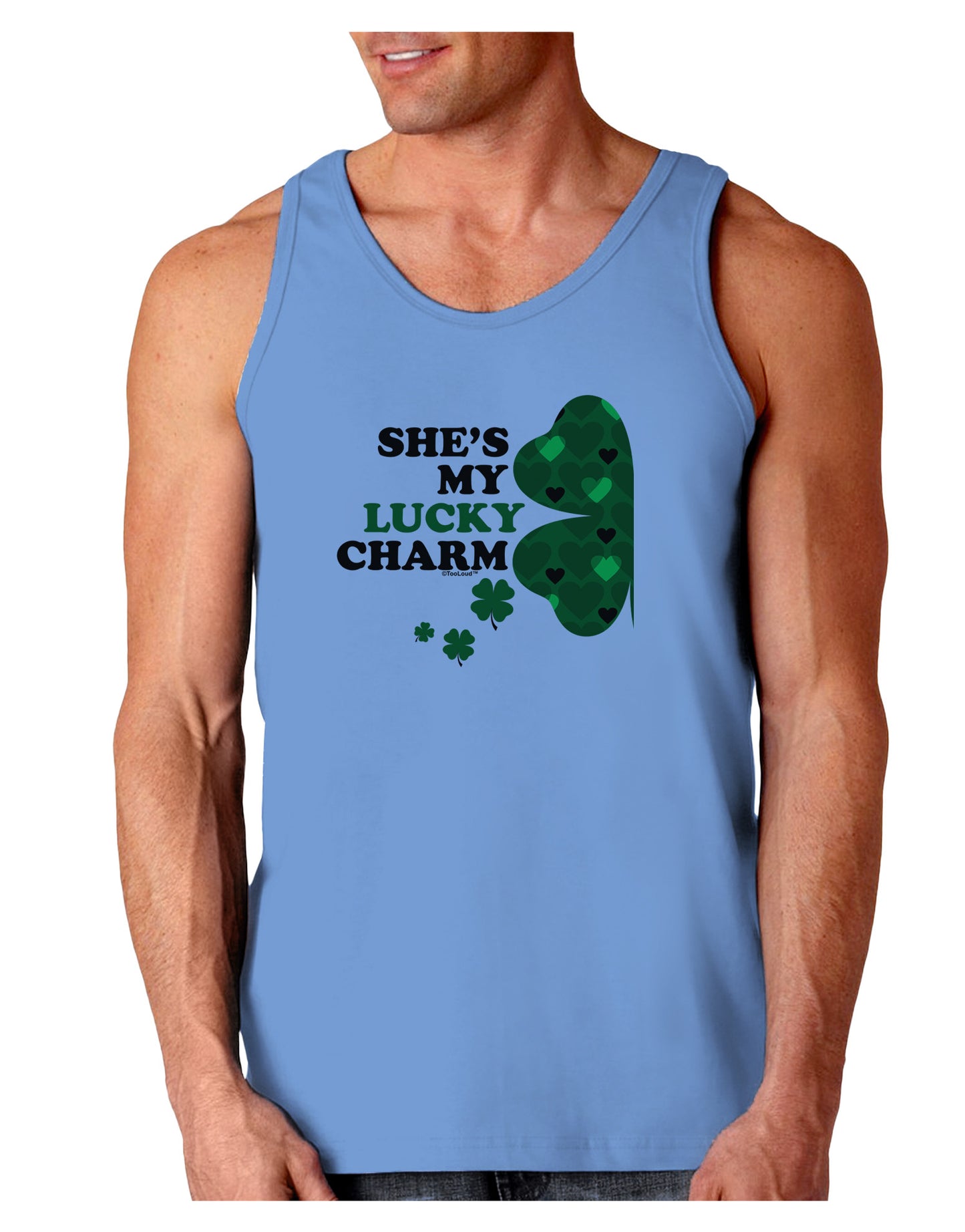 She's My Lucky Charm - Left Loose Tank Top-Loose Tank Top-TooLoud-CarolinaBlue-Small-Davson Sales