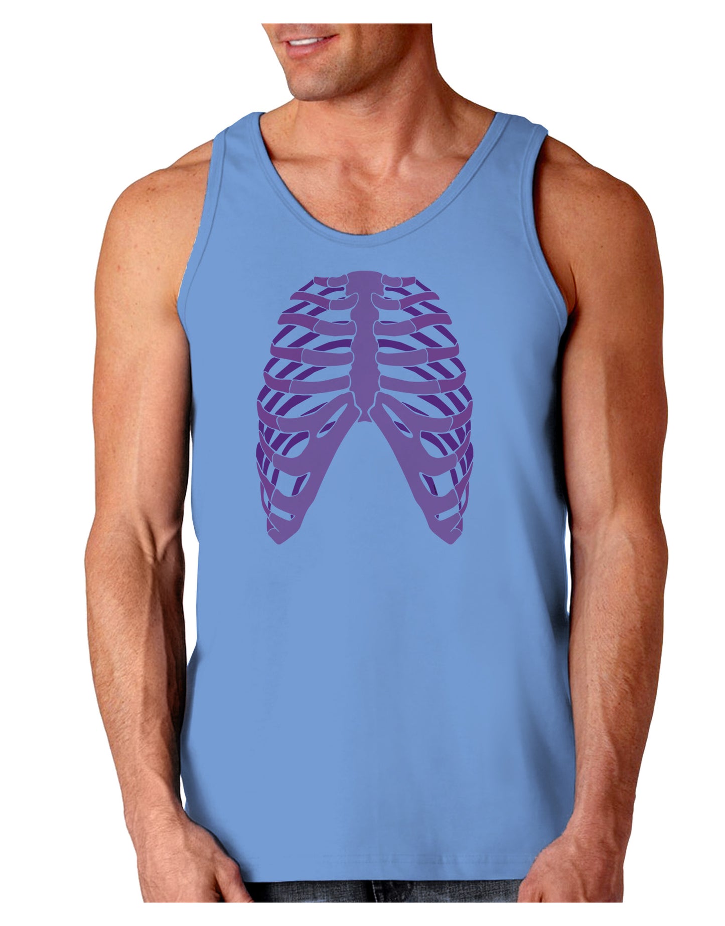 Human Pink Skeleton Bones Ribcage Loose Tank Top-Loose Tank Top-TooLoud-CarolinaBlue-Small-Davson Sales