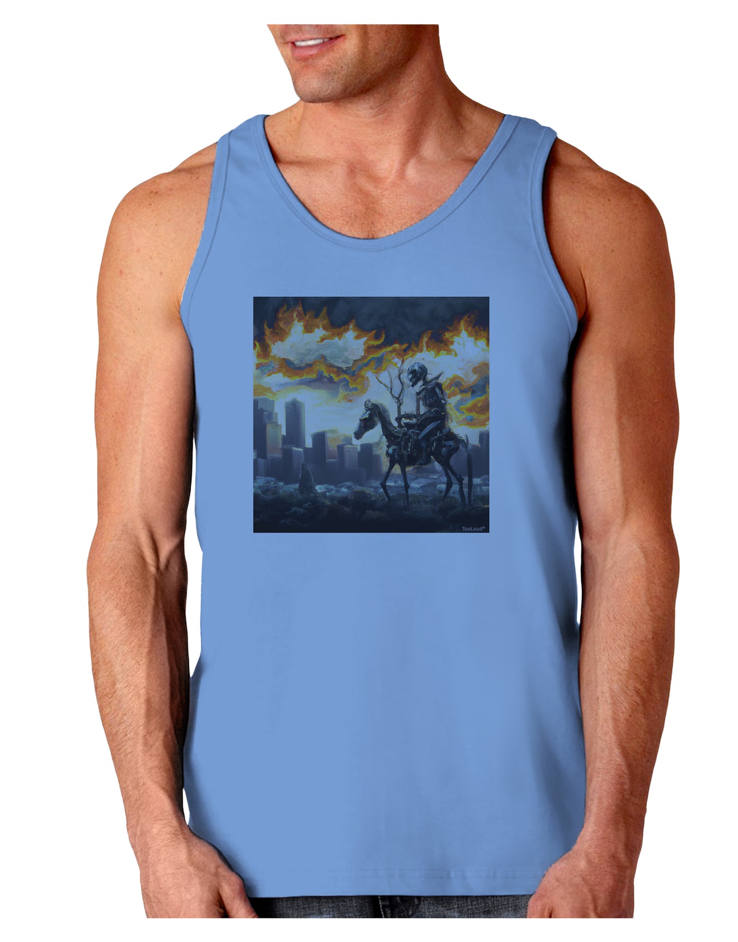 Grimm Reaper Halloween Design Loose Tank Top-Mens-LooseTanktops-TooLoud-CarolinaBlue-Small-Davson Sales