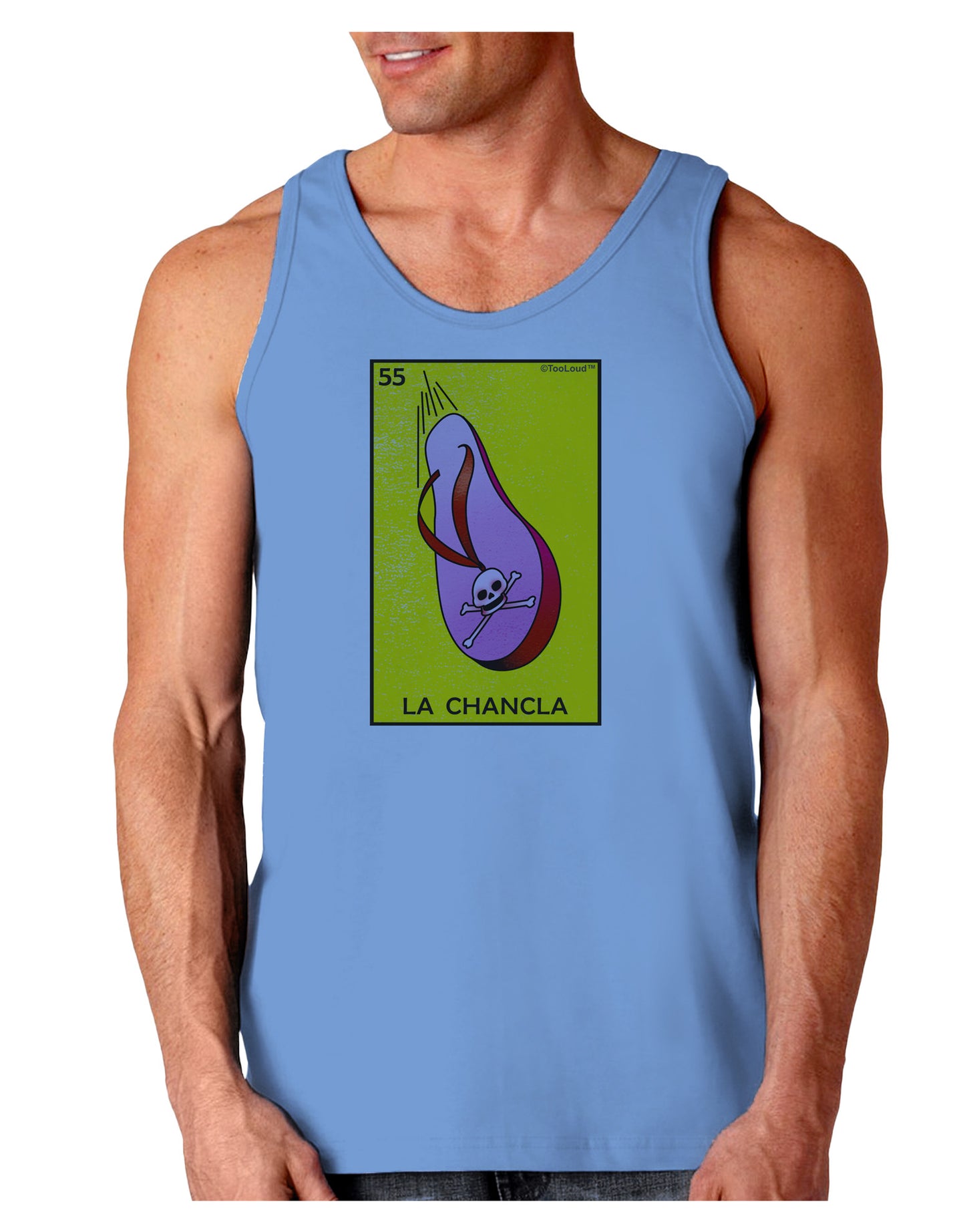 La Chancla Loteria Solid Loose Tank Top by-Loose Tank Top-TooLoud-CarolinaBlue-Small-Davson Sales