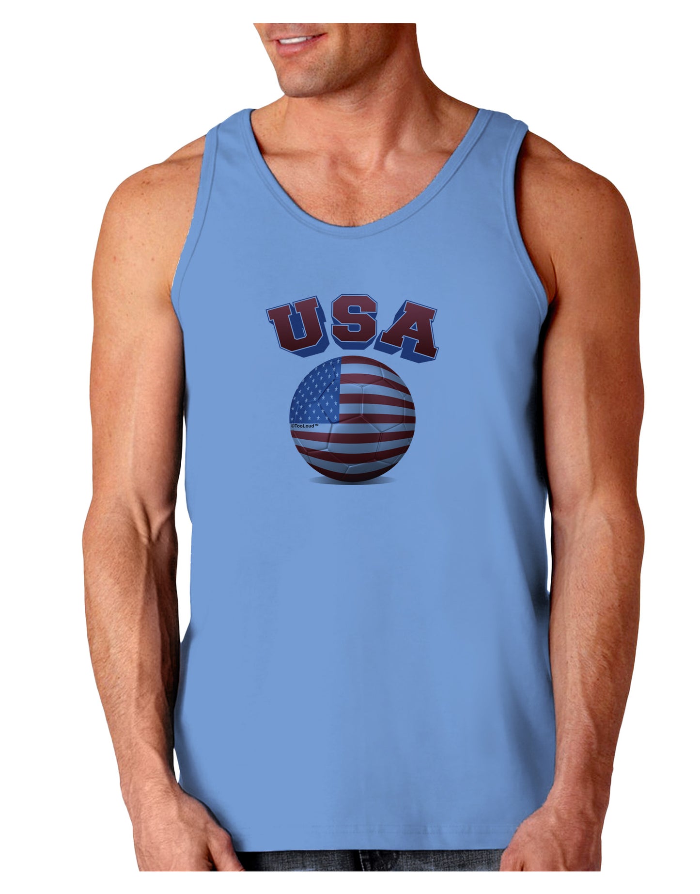 Soccer Ball Flag - USA Loose Tank Top-Loose Tank Top-TooLoud-CarolinaBlue-Small-Davson Sales