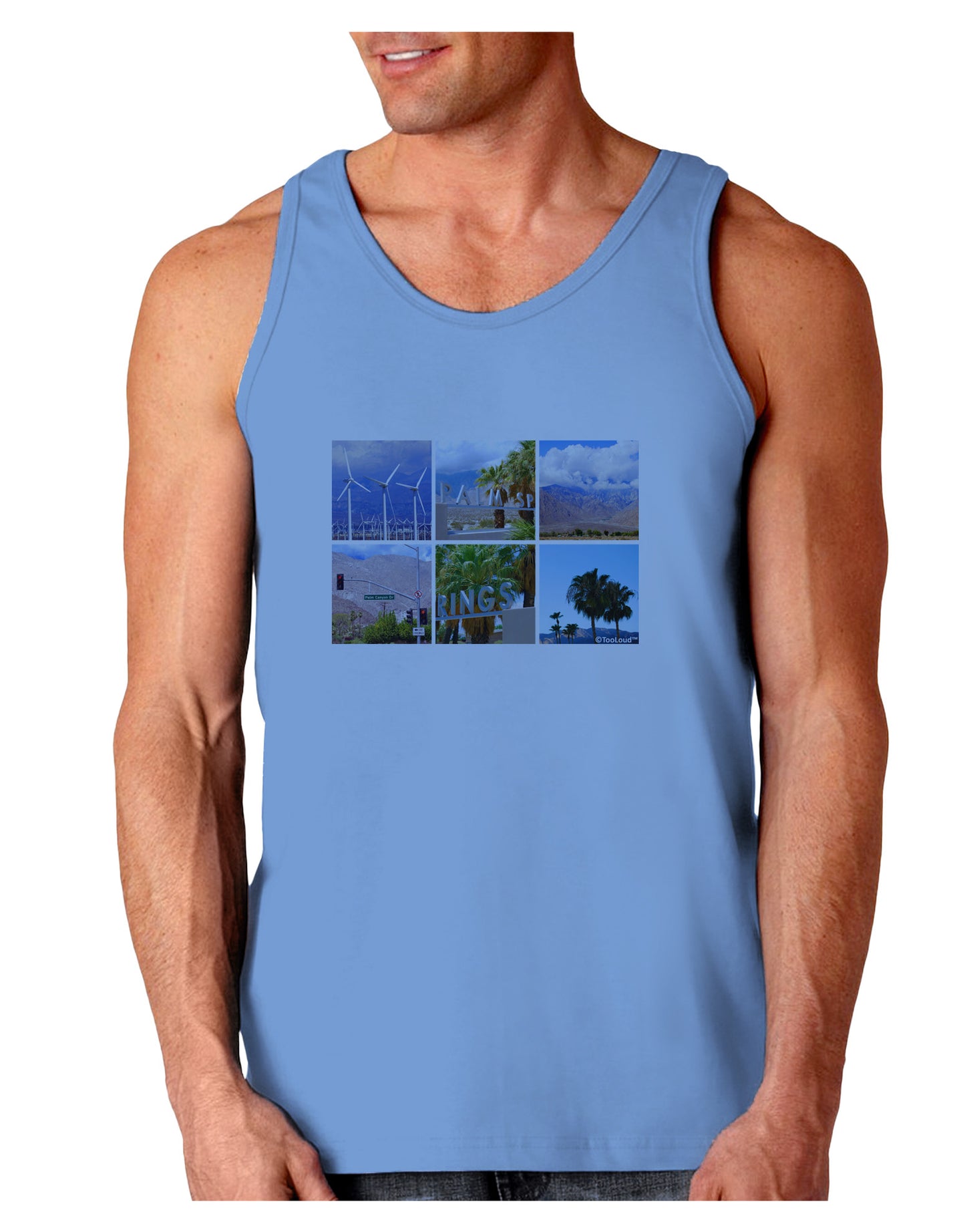 Palm Springs Square Collage Loose Tank Top-Loose Tank Top-TooLoud-CarolinaBlue-Small-Davson Sales