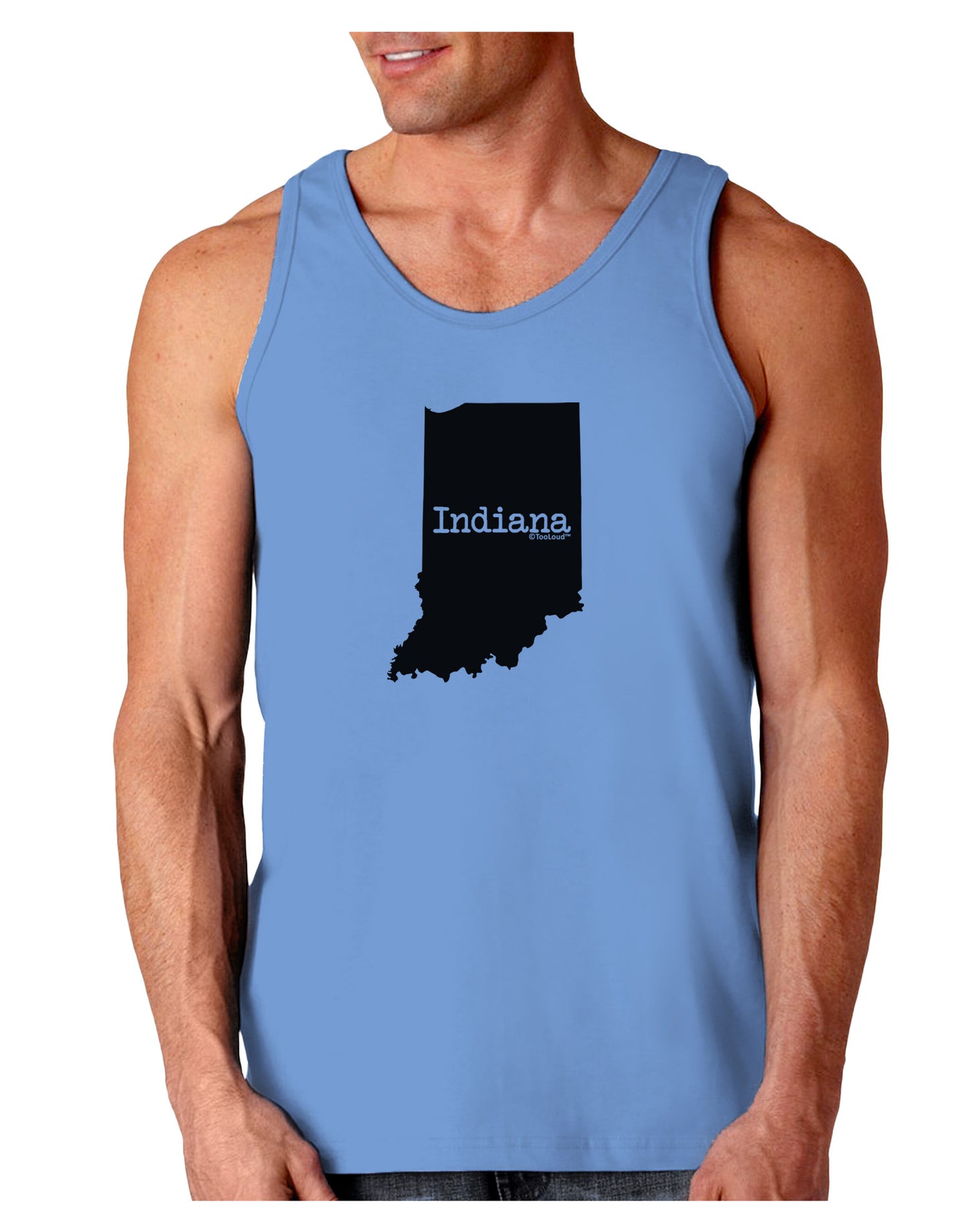 Indiana - United States Shape Loose Tank Top-Loose Tank Top-TooLoud-CarolinaBlue-Small-Davson Sales