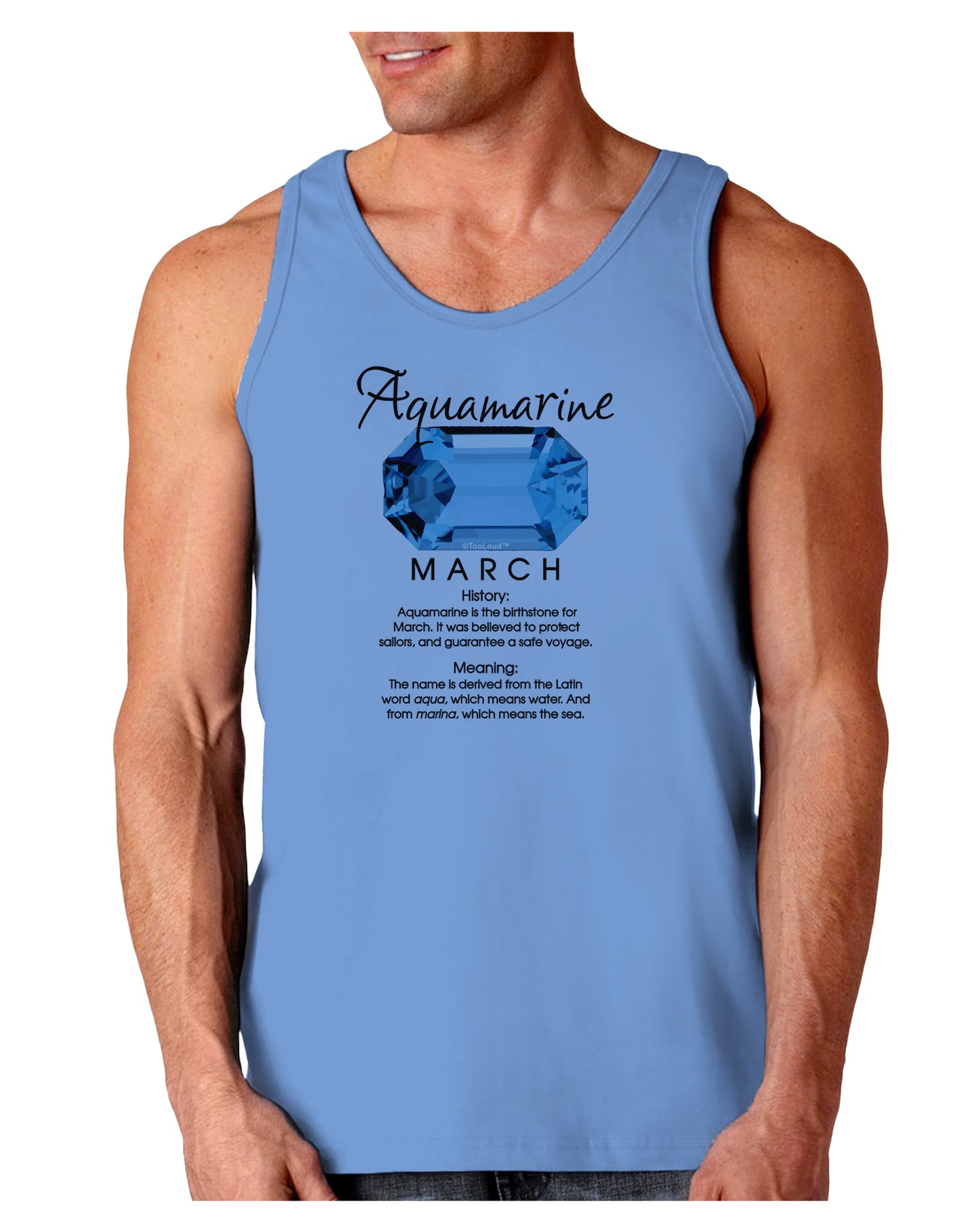 Birthstone Aquamarine Loose Tank Top-Loose Tank Top-TooLoud-CarolinaBlue-Small-Davson Sales