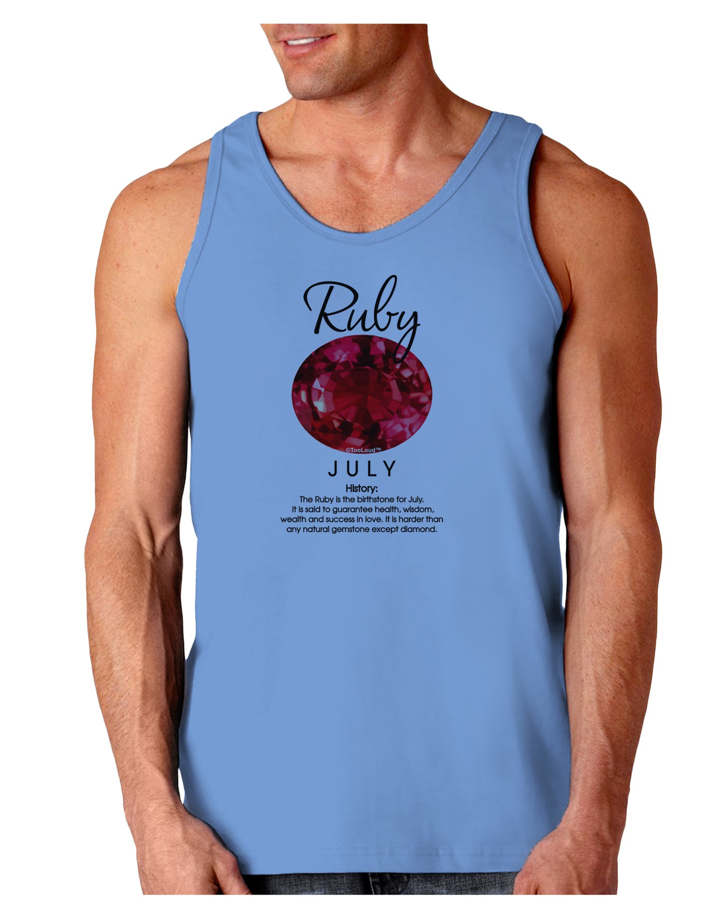 Birthstone Ruby Loose Tank Top-Loose Tank Top-TooLoud-CarolinaBlue-Small-Davson Sales