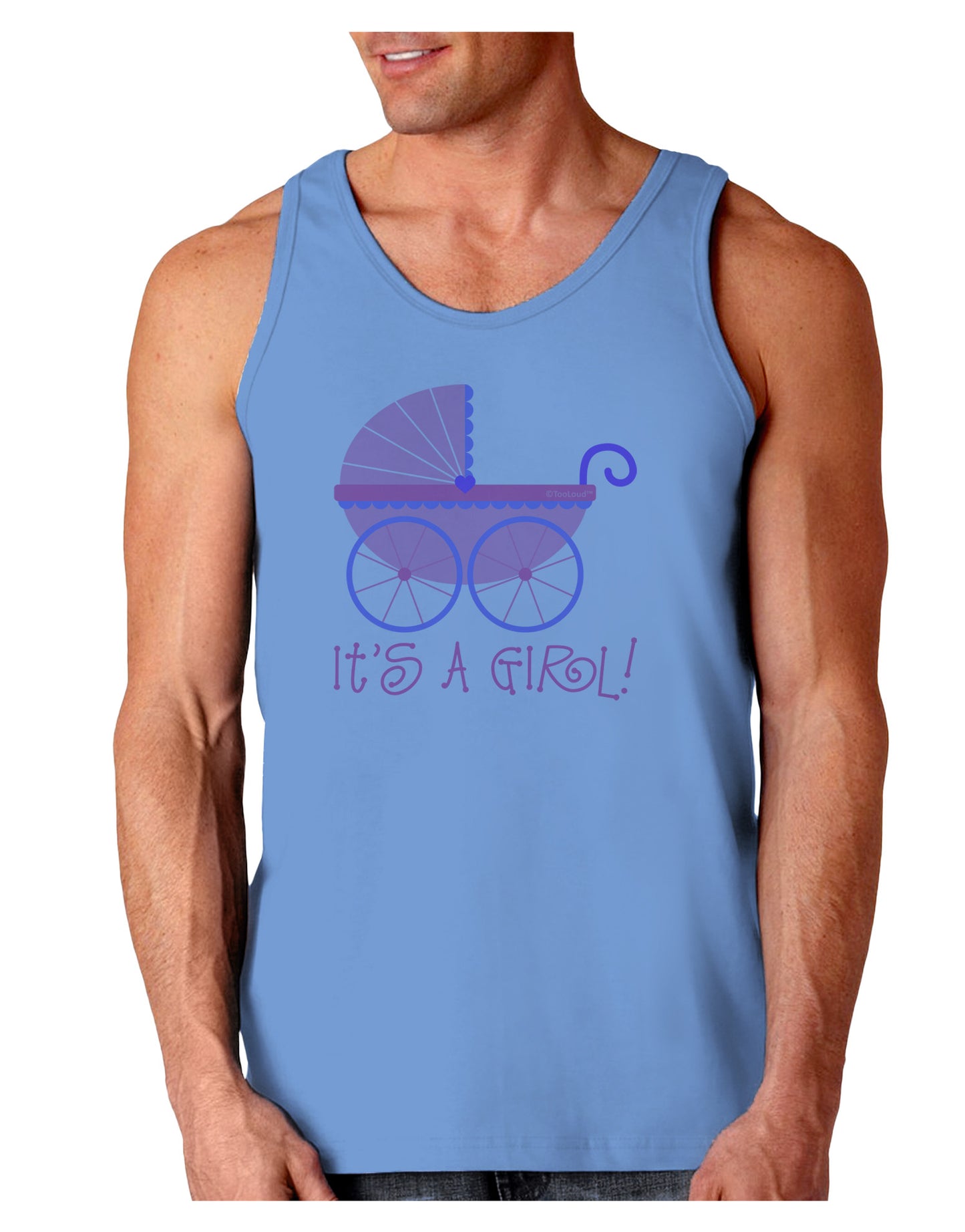 It's a Girl - Baby Carriage Loose Tank Top-Loose Tank Top-TooLoud-CarolinaBlue-Small-Davson Sales