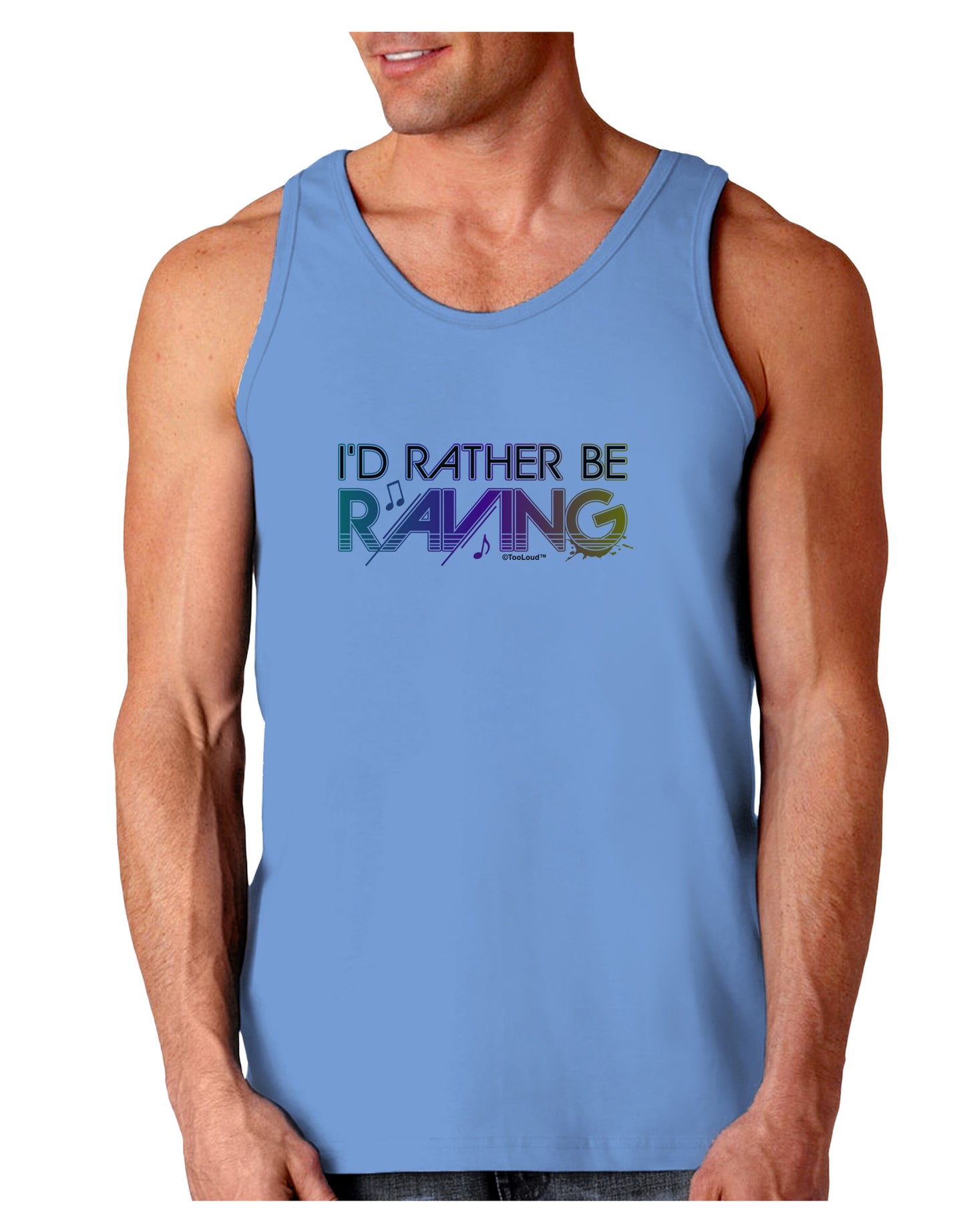 I'd Rather Be Raving Loose Tank Top-Loose Tank Top-TooLoud-CarolinaBlue-Small-Davson Sales