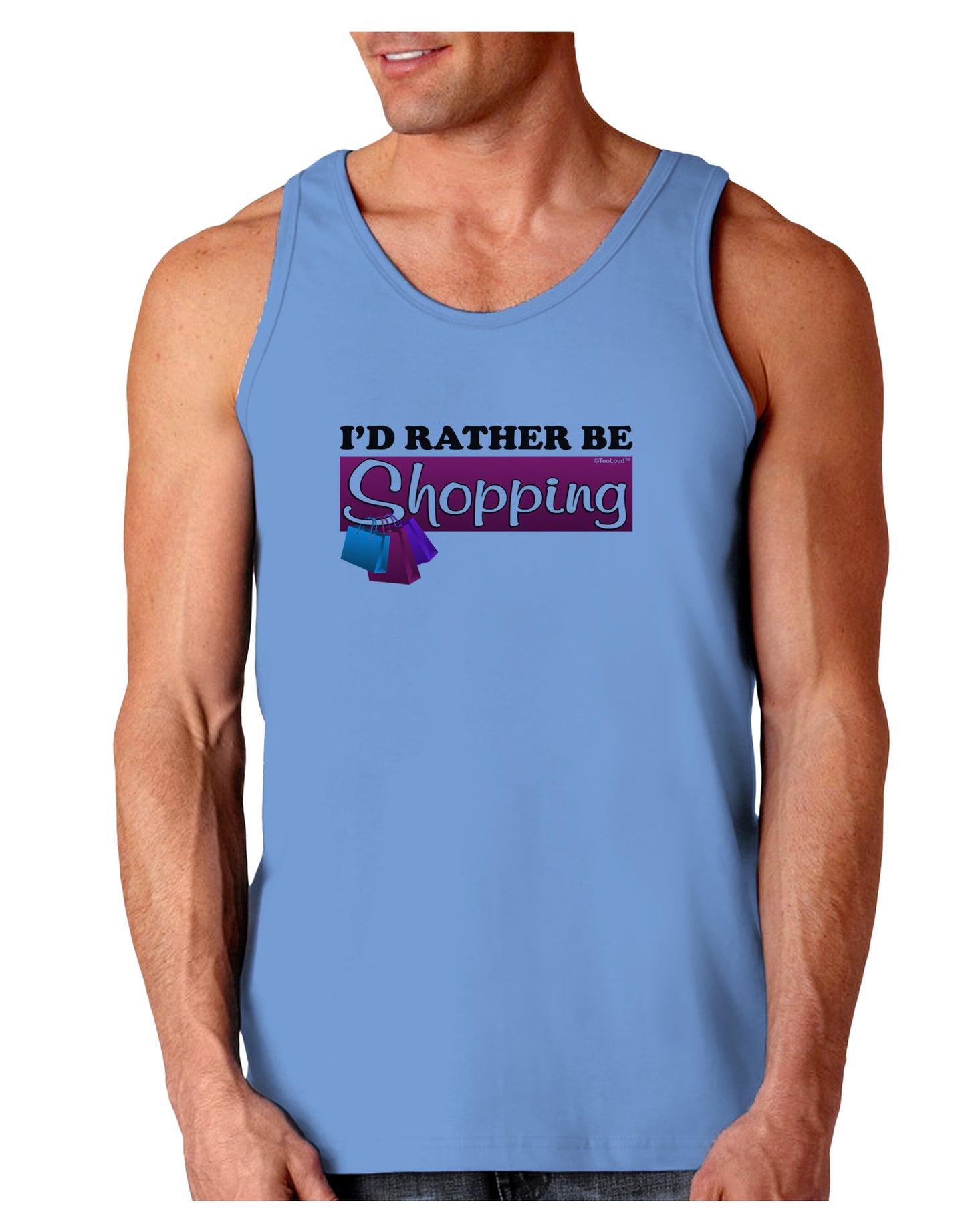 I'd Rather Be Shopping Loose Tank Top-Loose Tank Top-TooLoud-CarolinaBlue-Small-Davson Sales