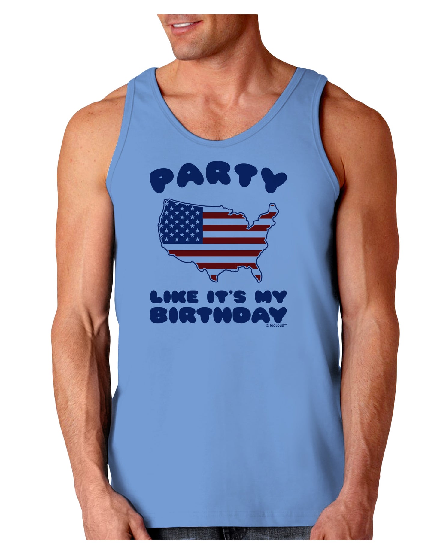 Party Like It's My Birthday - 4th of July Loose Tank Top-Loose Tank Top-TooLoud-CarolinaBlue-Small-Davson Sales