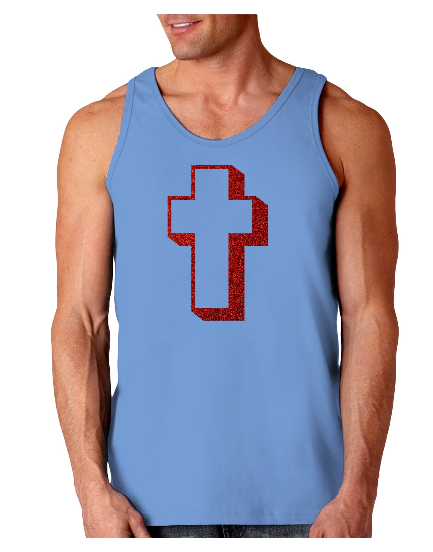 Simple Cross Design Glitter - Red Loose Tank Top by TooLoud-Loose Tank Top-TooLoud-CarolinaBlue-Small-Davson Sales