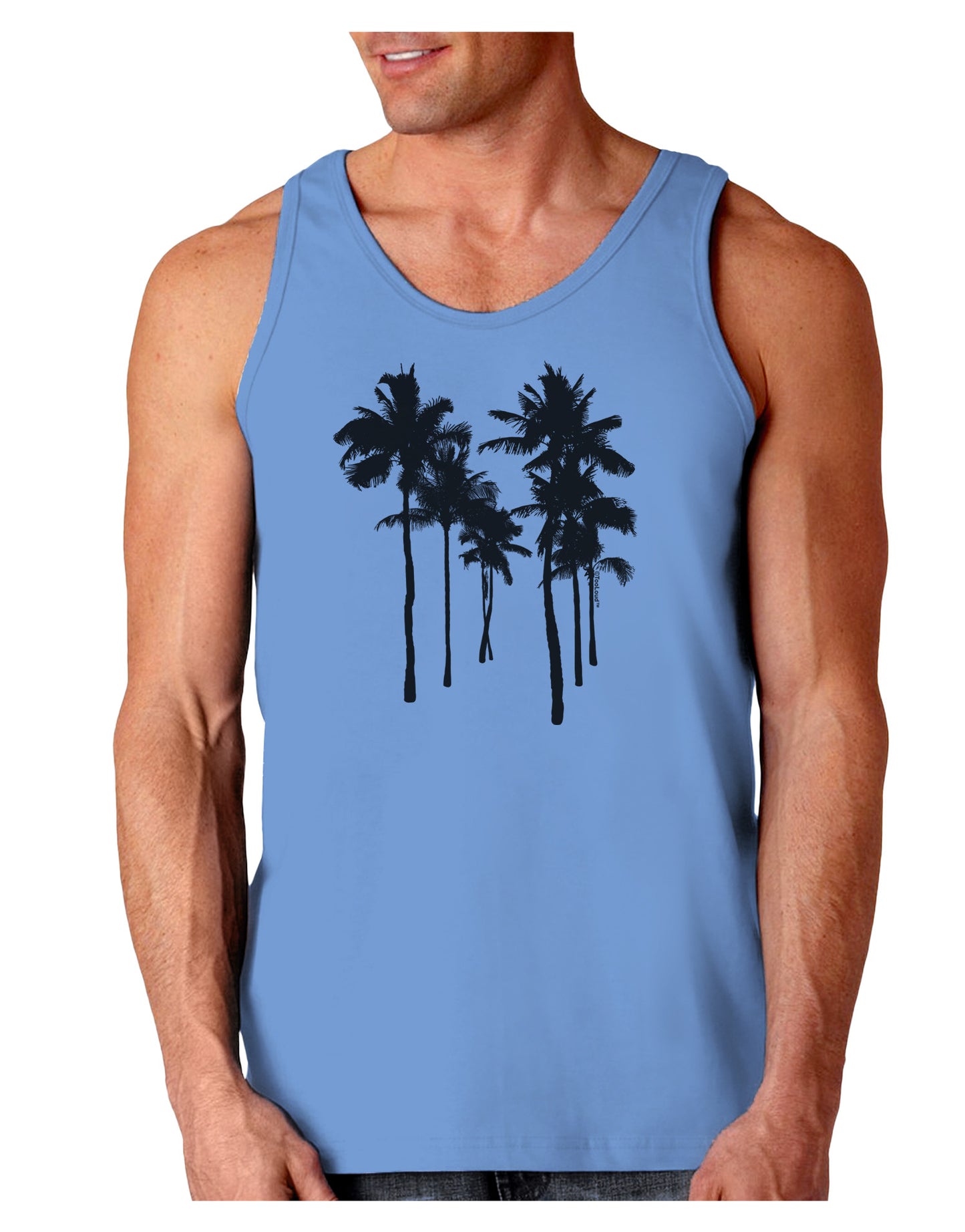 Palm Rows Silhouette Loose Tank Top-Loose Tank Top-TooLoud-CarolinaBlue-Small-Davson Sales
