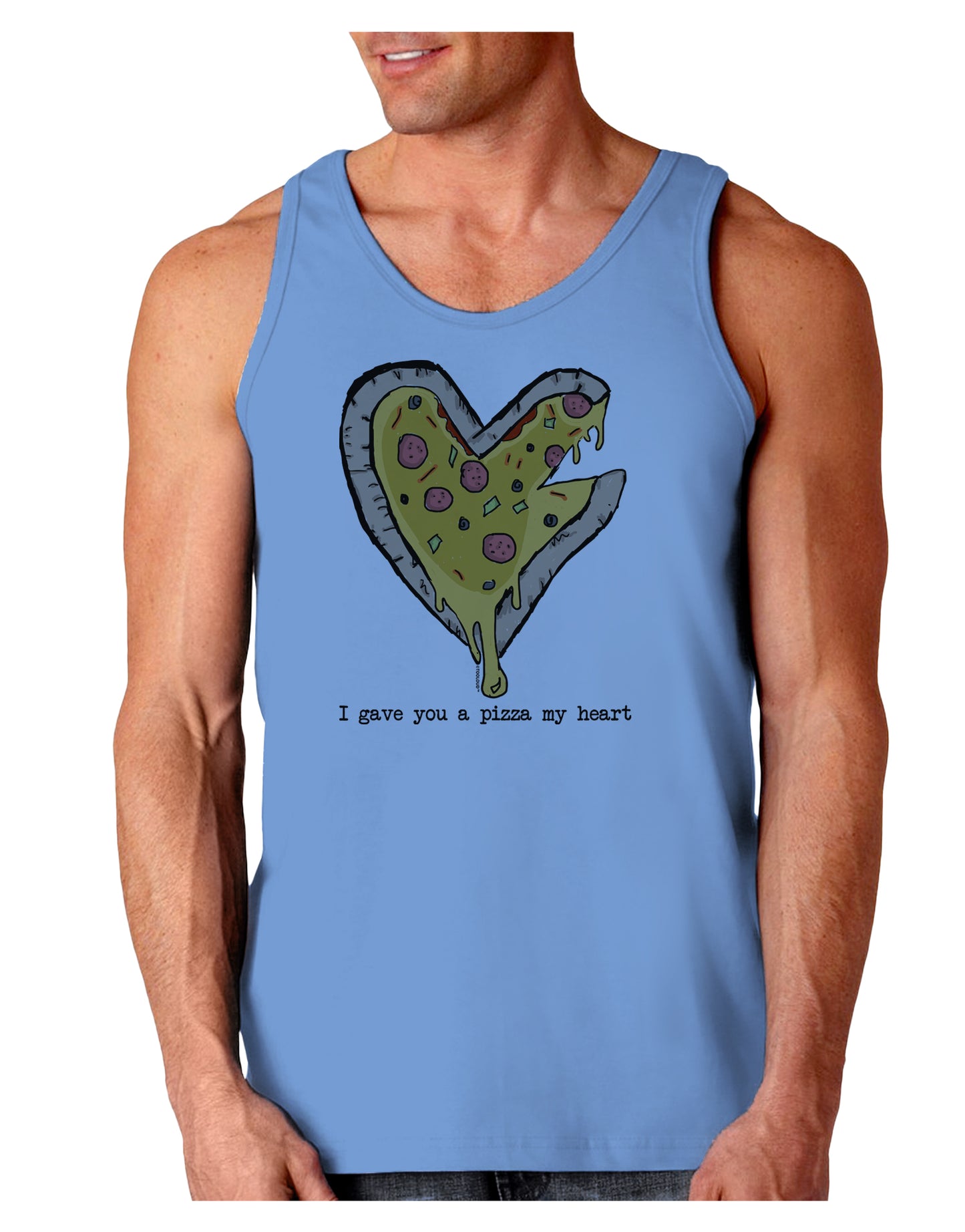 TooLoud I gave you a Pizza my Heart Loose Tank Top-Mens-LooseTanktops-TooLoud-CarolinaBlue-Small-Davson Sales