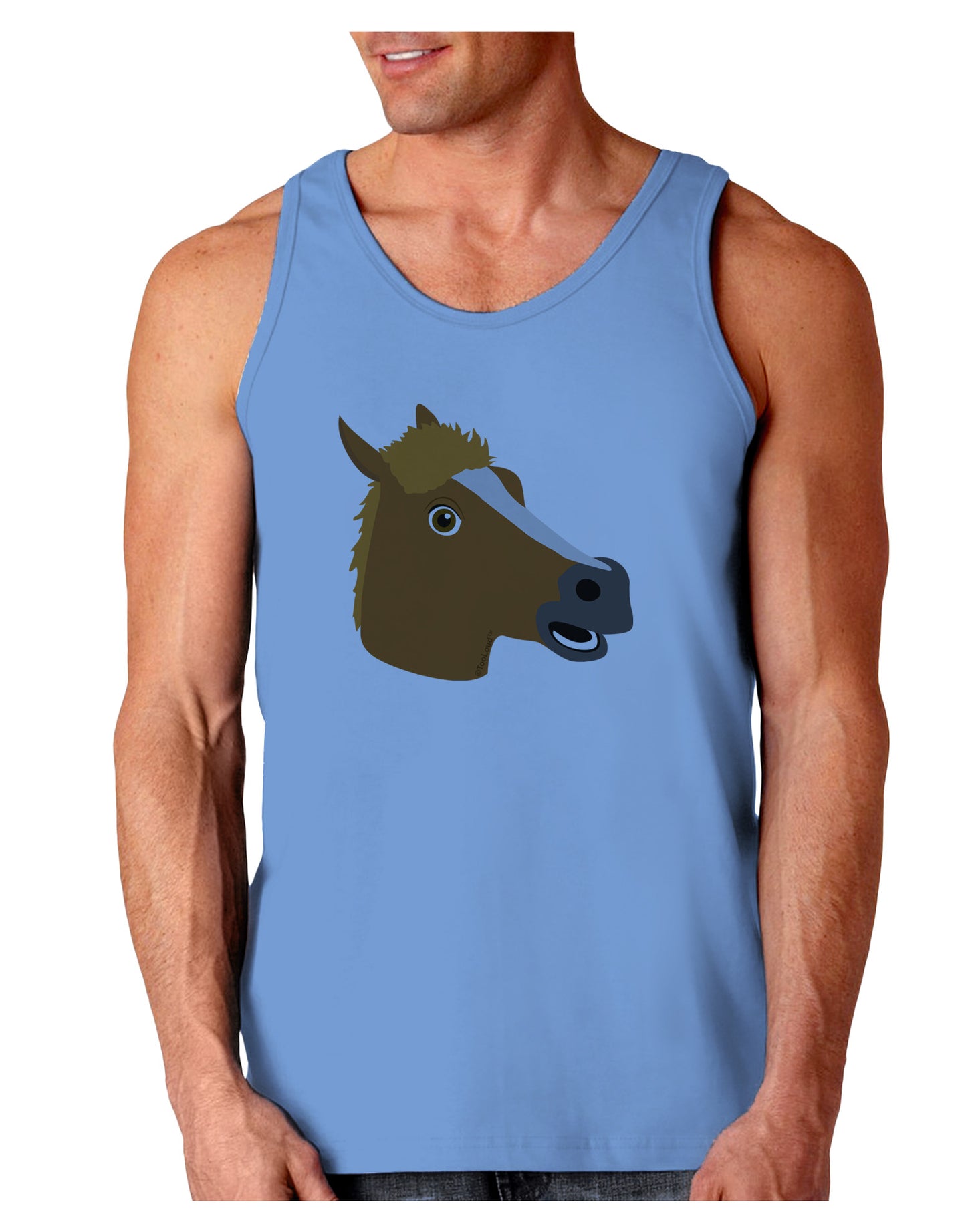 Silly Cartoon Horse Head Loose Tank Top-Loose Tank Top-TooLoud-CarolinaBlue-Small-Davson Sales