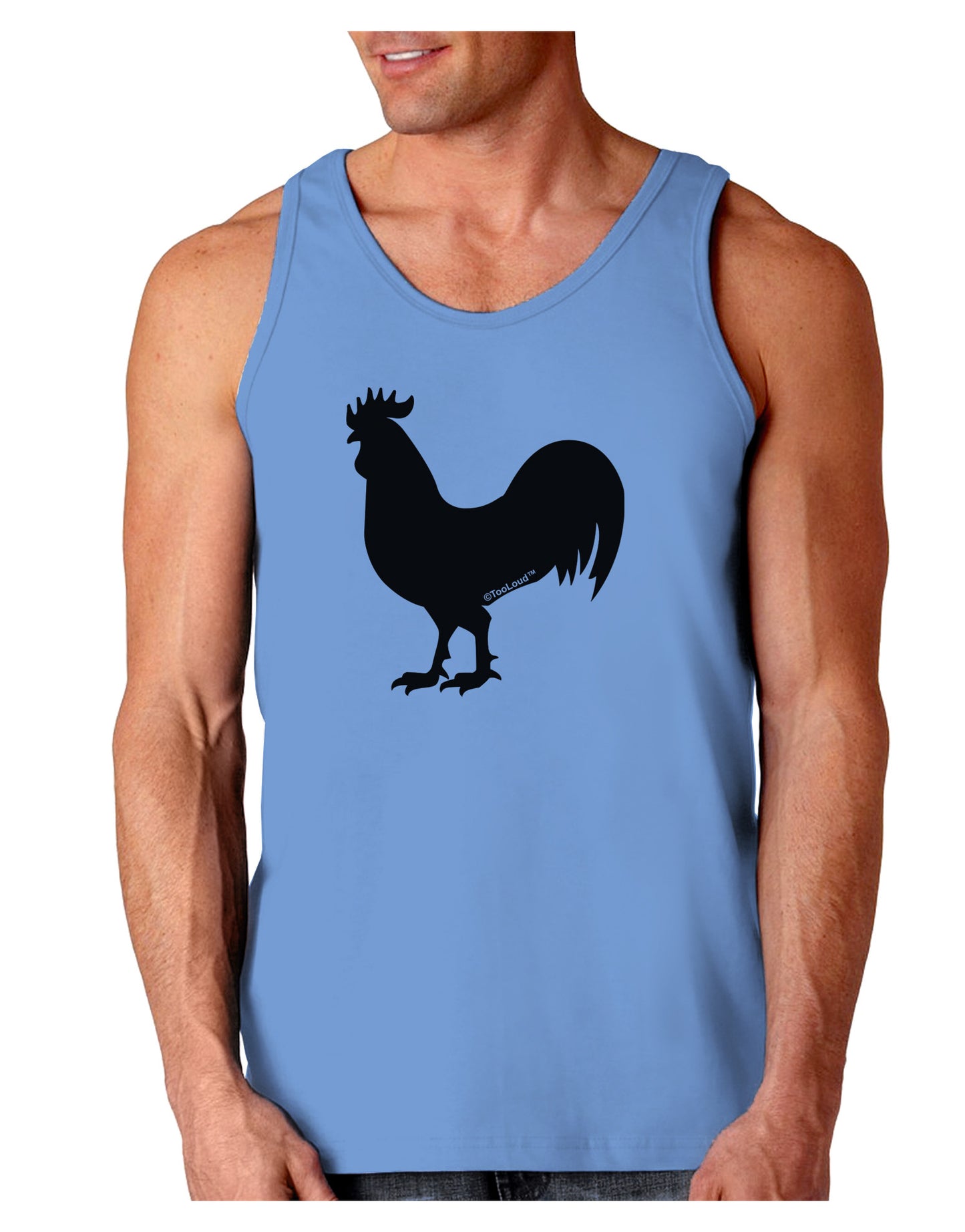 Rooster Silhouette Design Loose Tank Top-Loose Tank Top-TooLoud-CarolinaBlue-Small-Davson Sales