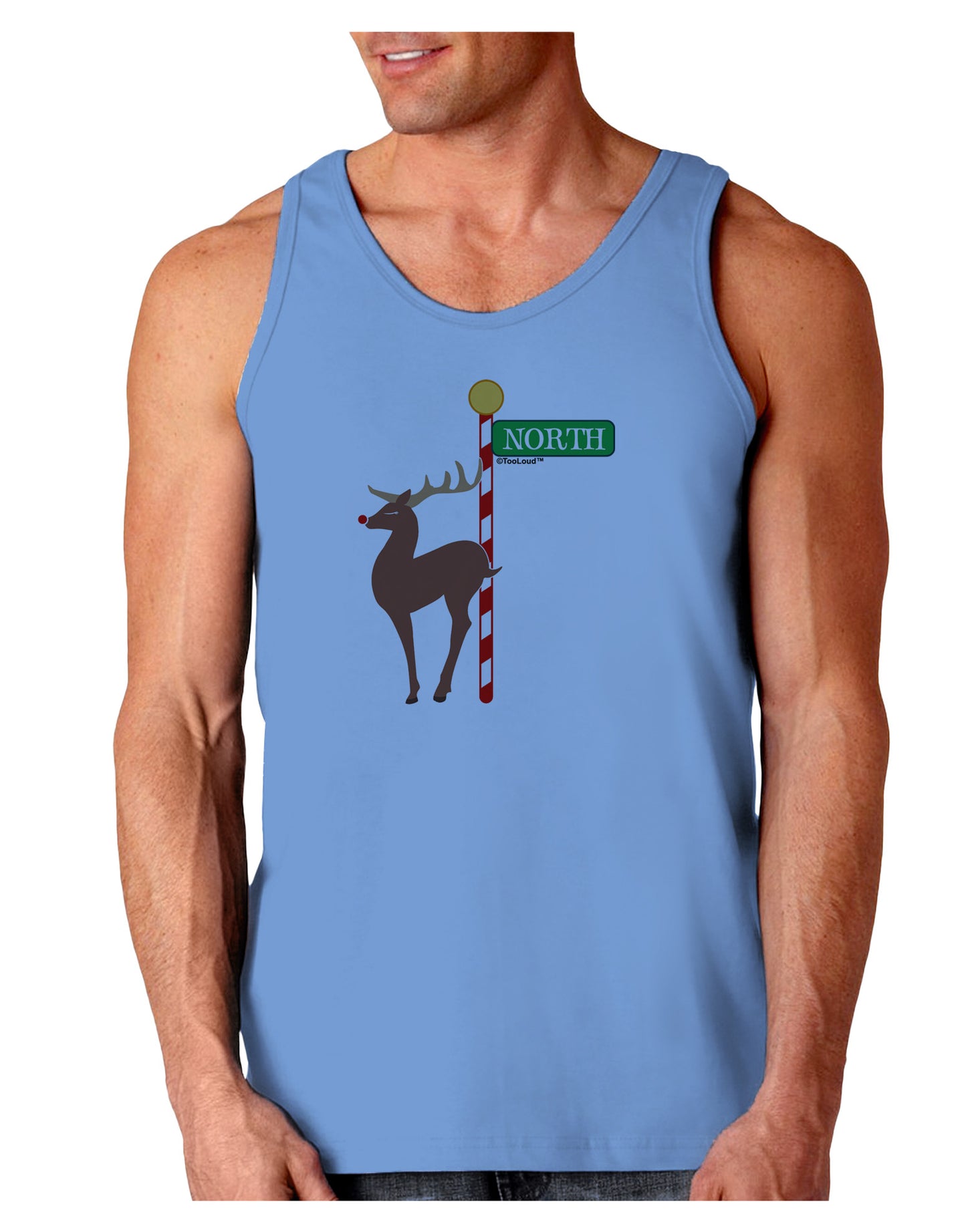 Rudolf Ratchet Reindeer Color Loose Tank Top-Loose Tank Top-TooLoud-CarolinaBlue-Small-Davson Sales