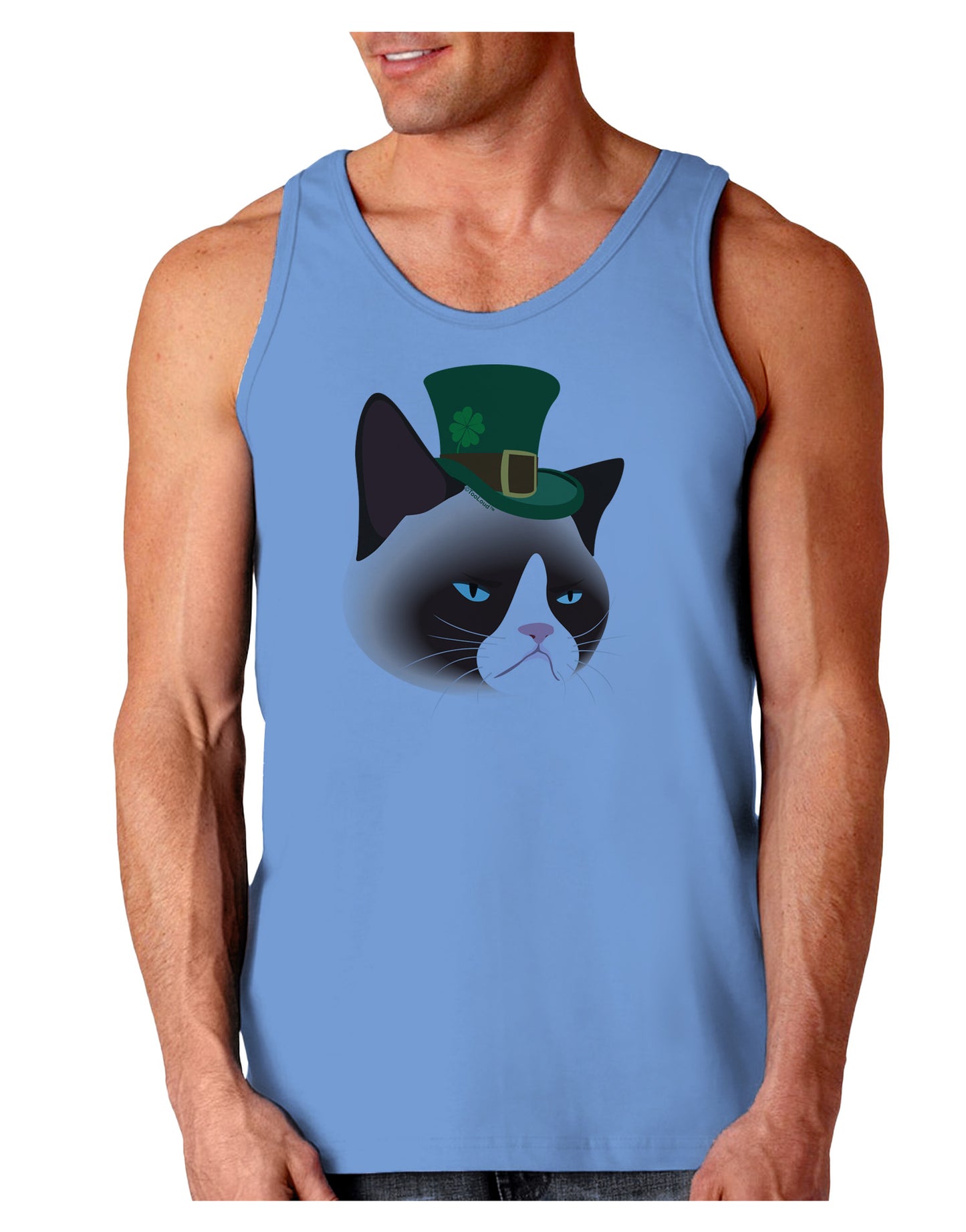 Leprechaun Disgruntled Cat Loose Tank Top-Loose Tank Top-TooLoud-CarolinaBlue-Small-Davson Sales