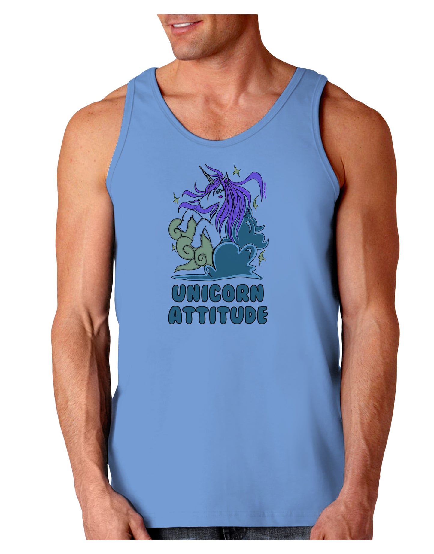 Unicorn Attitude Loose Tank Top-Mens-LooseTanktops-TooLoud-CarolinaBlue-Small-Davson Sales