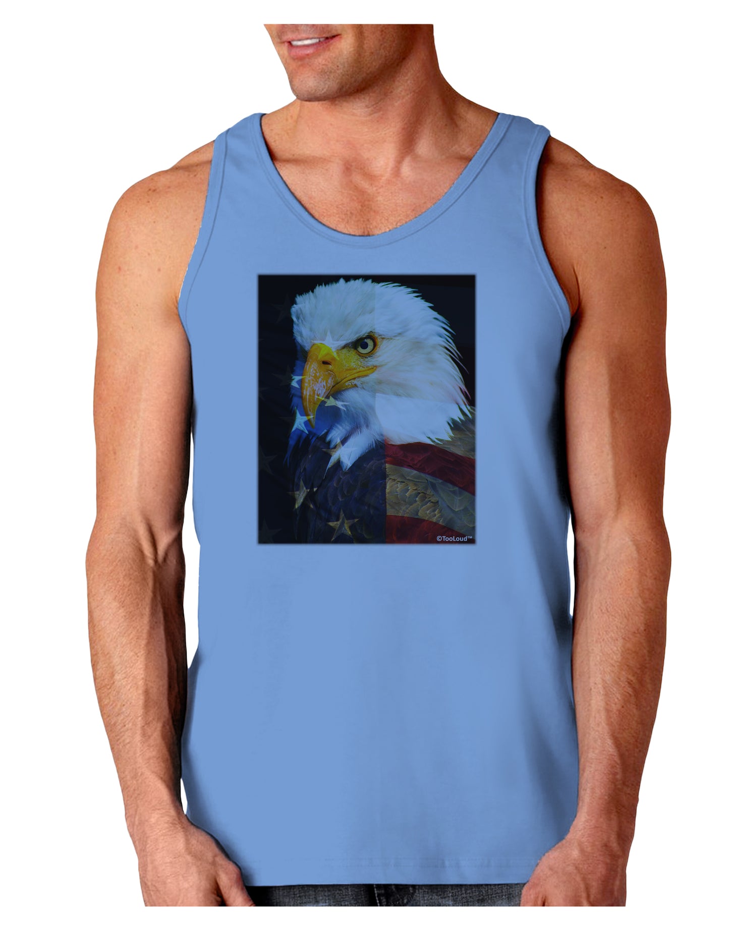 Patriotic Bald Eagle - American Flag Loose Tank Top by TooLoud-Loose Tank Top-TooLoud-CarolinaBlue-Small-Davson Sales