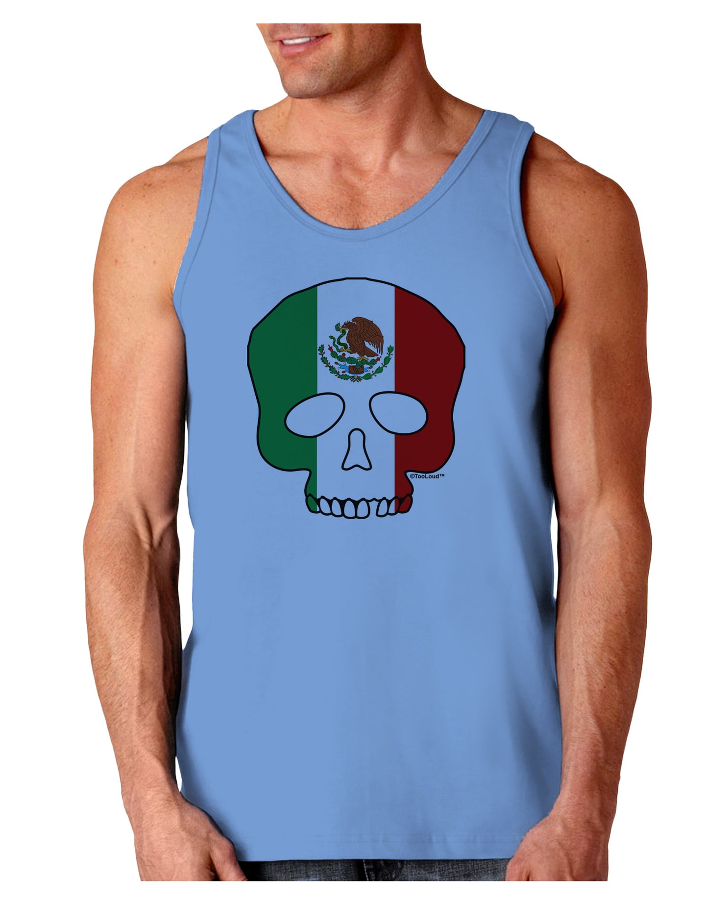 Skull Flag Mexico Loose Tank Top-Loose Tank Top-TooLoud-CarolinaBlue-Small-Davson Sales