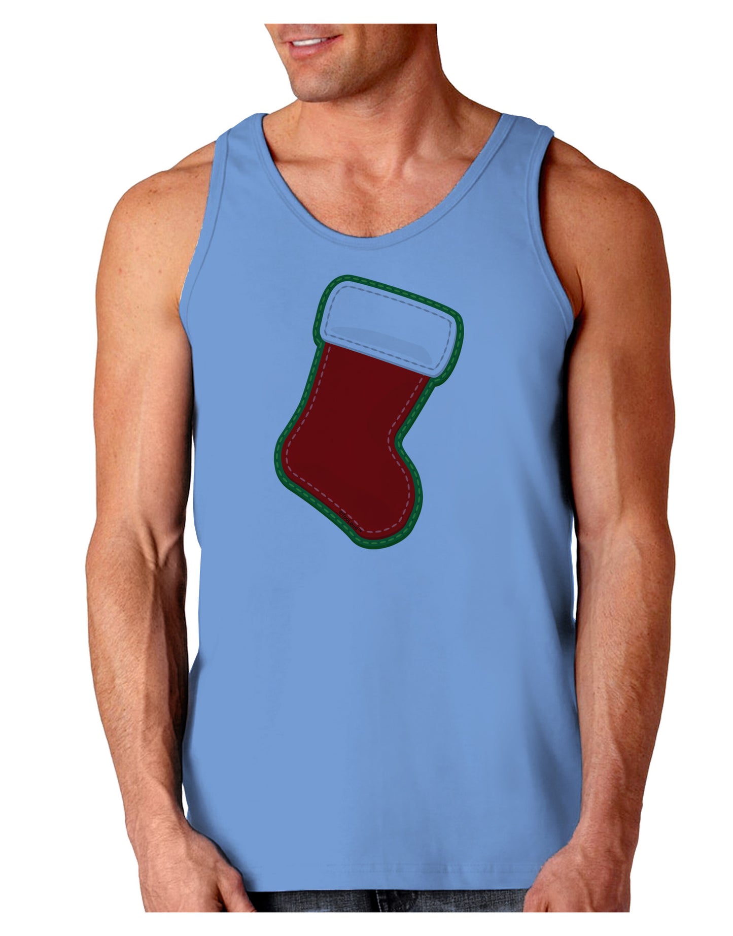 Cute Faux Applique Christmas Stocking Loose Tank Top-Loose Tank Top-TooLoud-CarolinaBlue-Small-Davson Sales