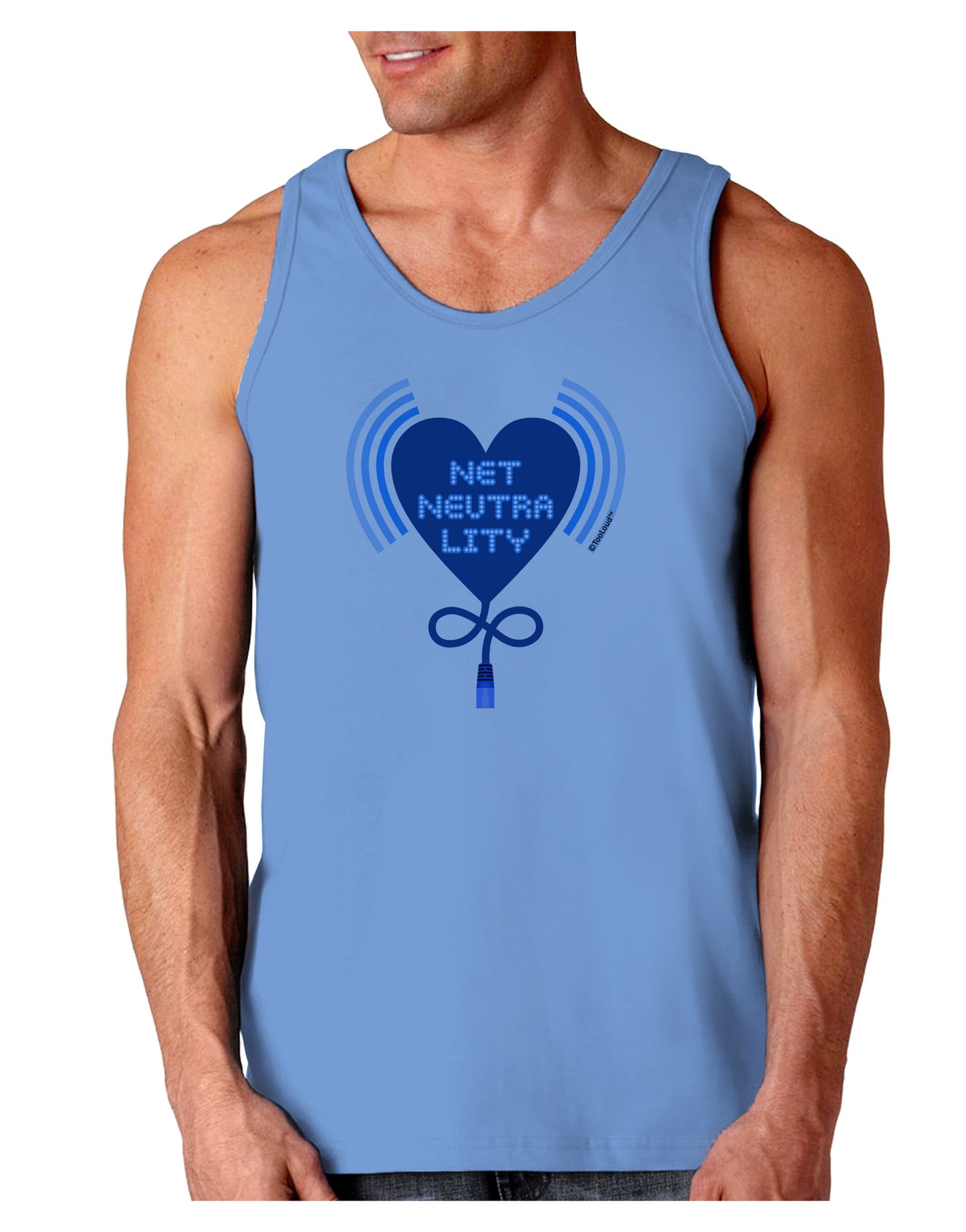 Heart Net Neutrality Loose Tank Top-Loose Tank Top-TooLoud-CarolinaBlue-Small-Davson Sales
