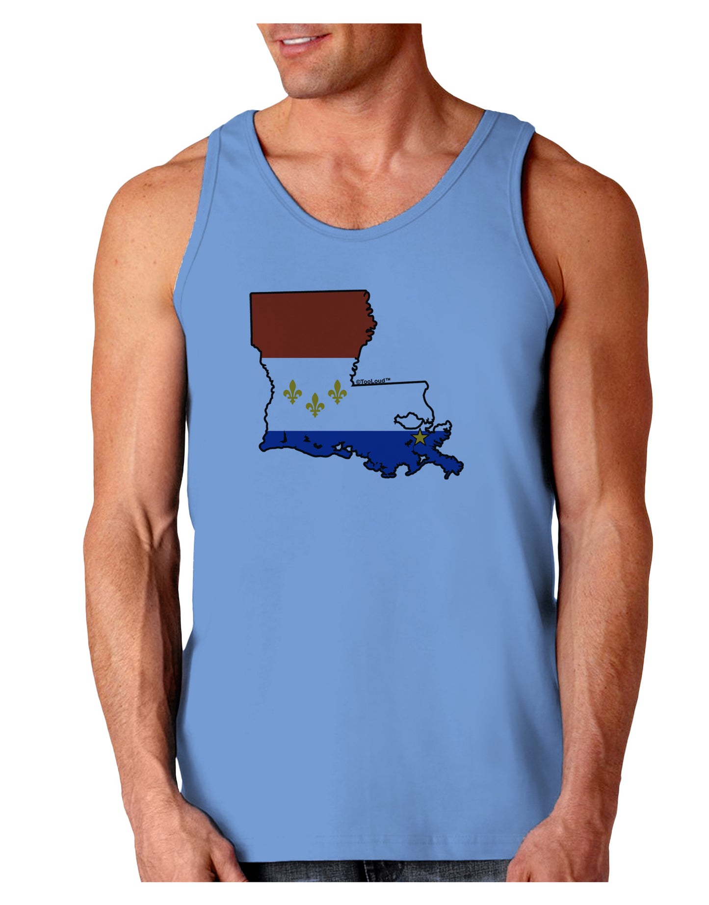 New Orleans Louisiana Flag Loose Tank Top-Loose Tank Top-TooLoud-CarolinaBlue-Small-Davson Sales