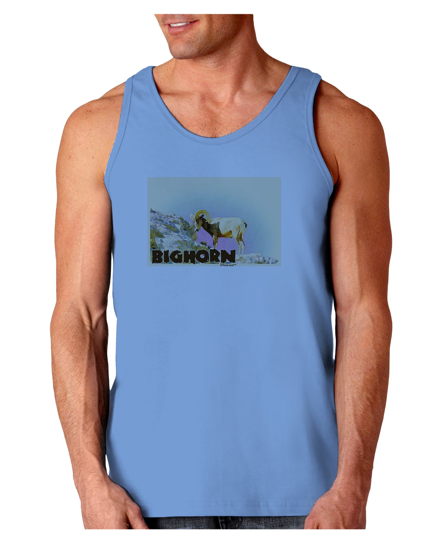 Bighorn Ram WatercolorText Loose Tank Top-Loose Tank Top-TooLoud-CarolinaBlue-Small-Davson Sales