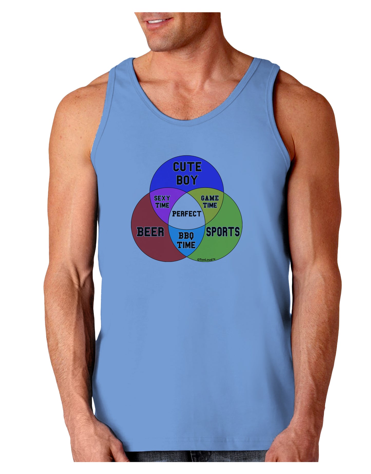 Beer Boy and Sports Diagram Loose Tank Top-Loose Tank Top-TooLoud-CarolinaBlue-Small-Davson Sales