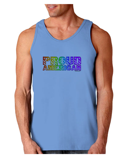 Proud American Rainbow Text Loose Tank Top by TooLoud-Loose Tank Top-TooLoud-CarolinaBlue-Small-Davson Sales