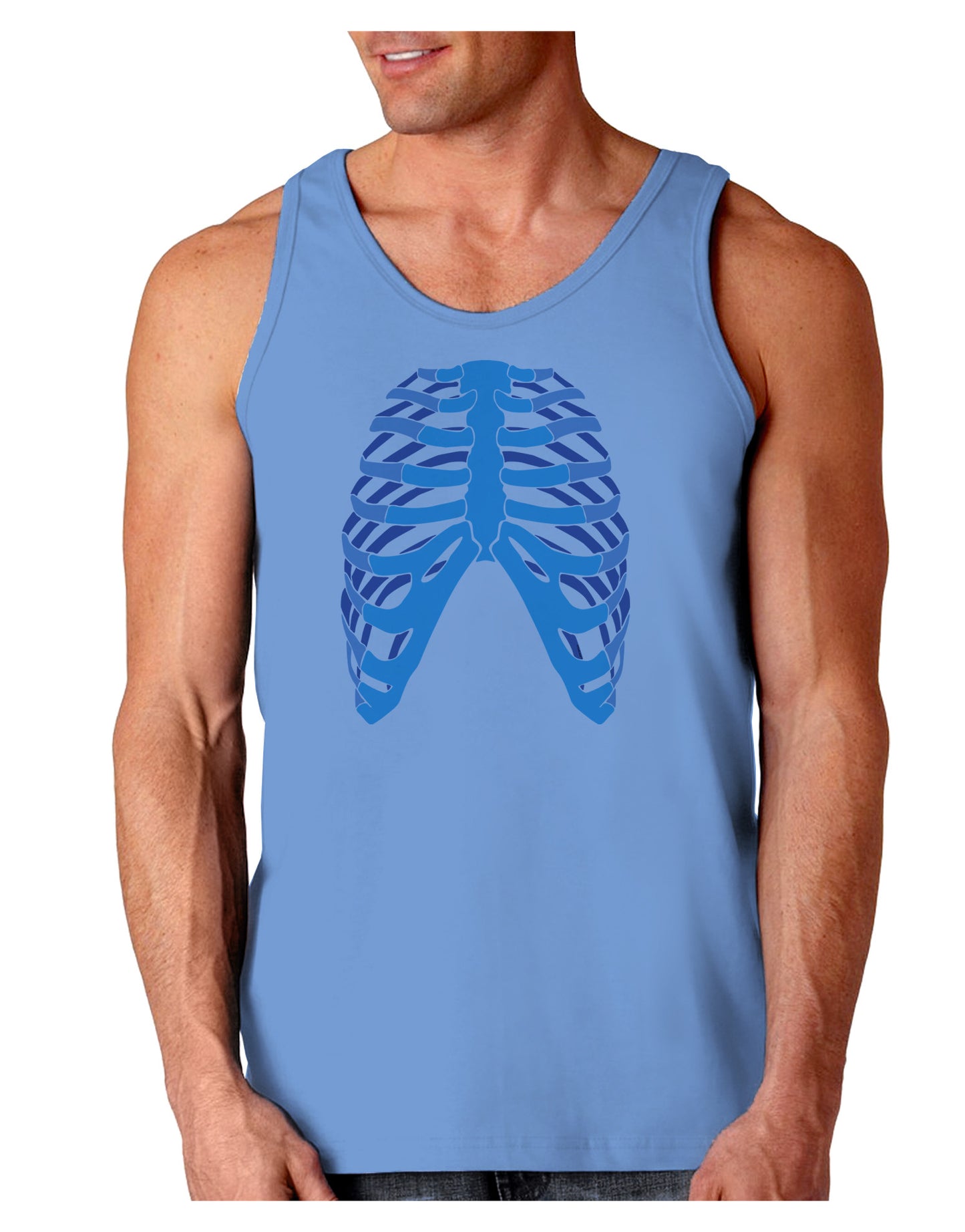 Human Blue Skeleton Bones Ribcage Loose Tank Top-Loose Tank Top-TooLoud-CarolinaBlue-Small-Davson Sales