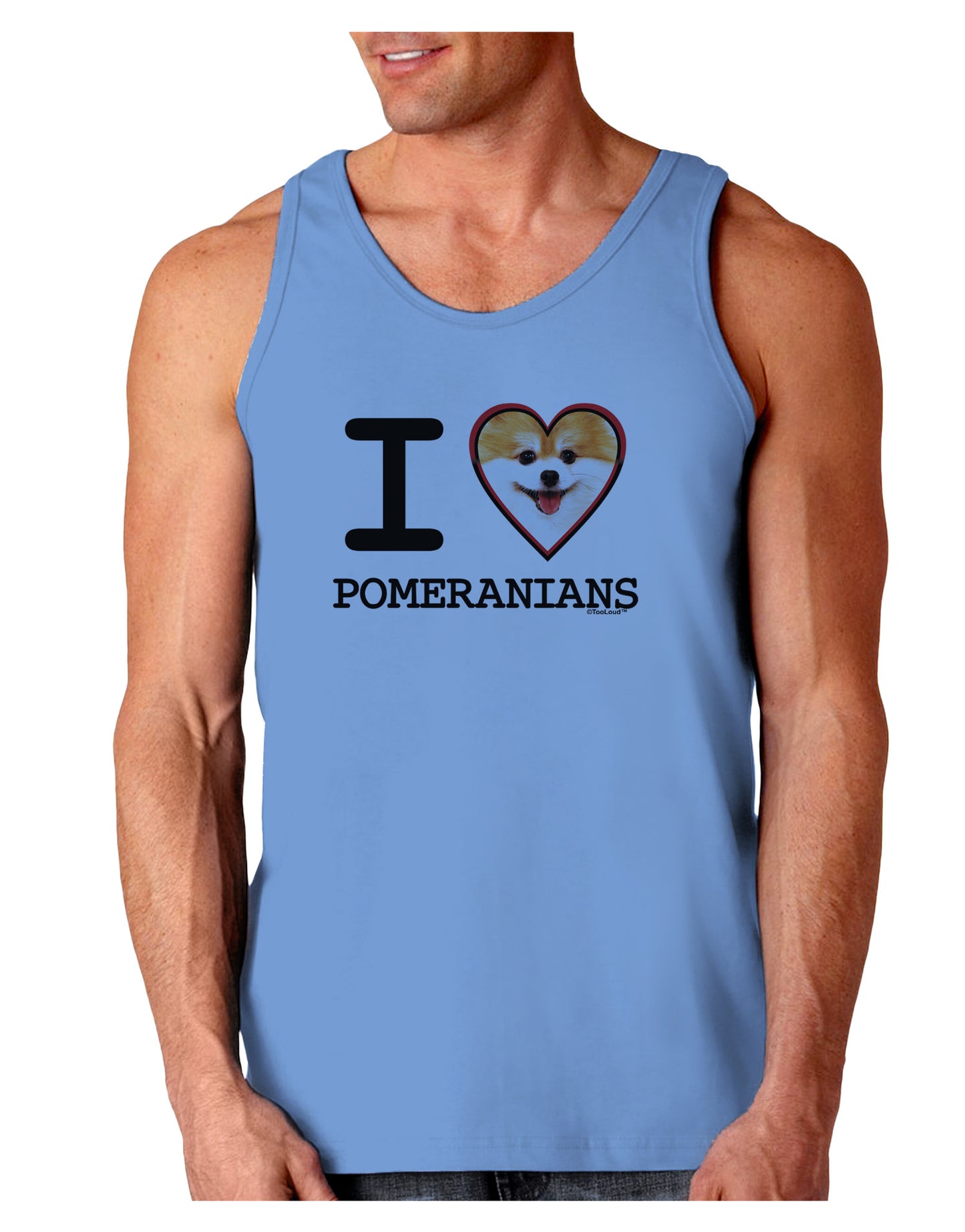 I Love Heart Pomeranians Loose Tank Top-Loose Tank Top-TooLoud-CarolinaBlue-Small-Davson Sales