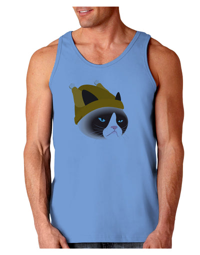 Disgruntled Cat Wearing Turkey Hat Loose Tank Top by-Loose Tank Top-TooLoud-CarolinaBlue-Small-Davson Sales