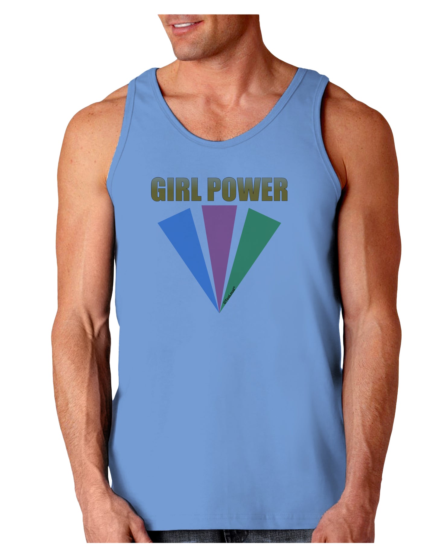 Girl Power Stripes Loose Tank Top by TooLoud-Loose Tank Top-TooLoud-CarolinaBlue-Small-Davson Sales