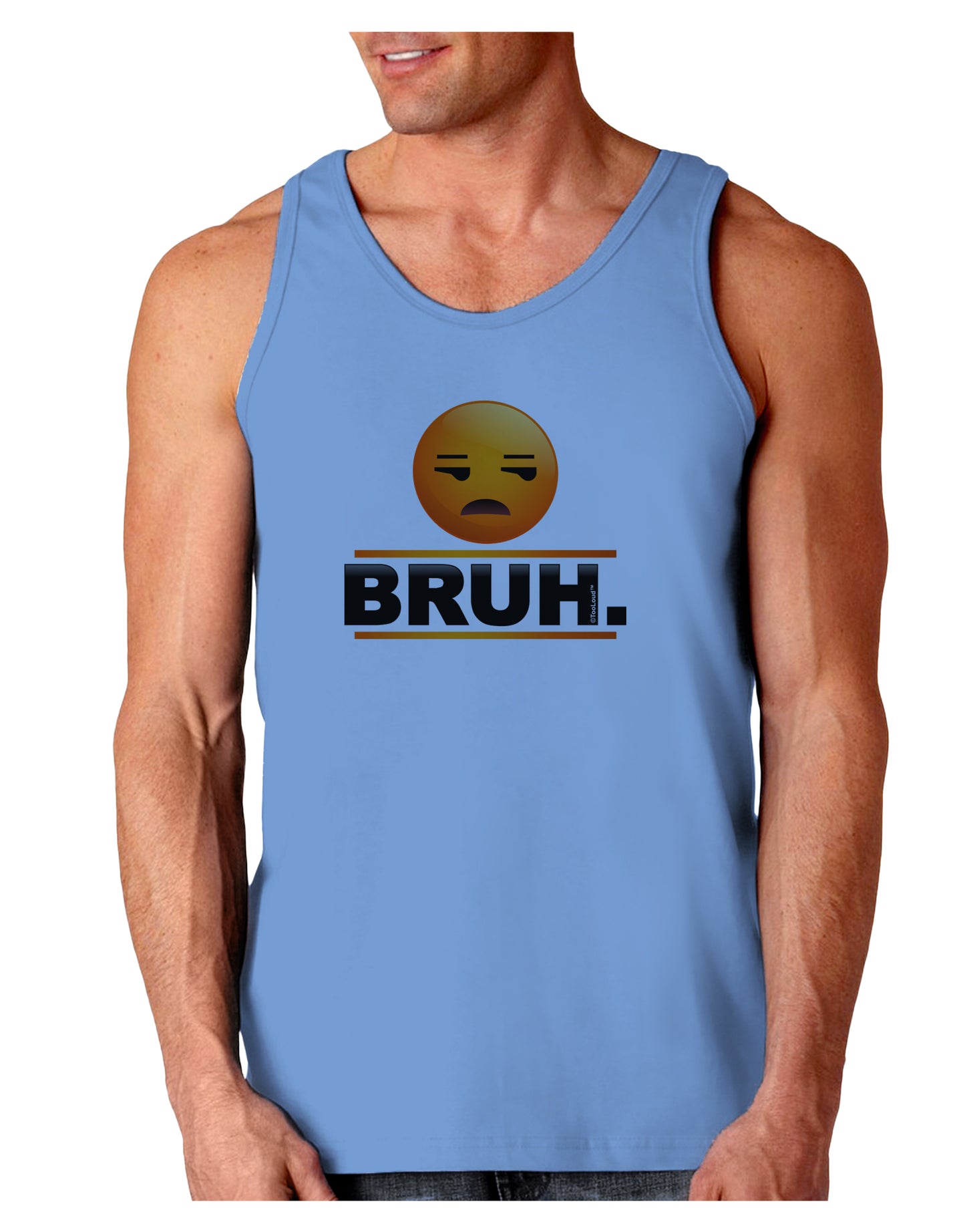 Bruh Emoji Loose Tank Top-Loose Tank Top-TooLoud-CarolinaBlue-Small-Davson Sales