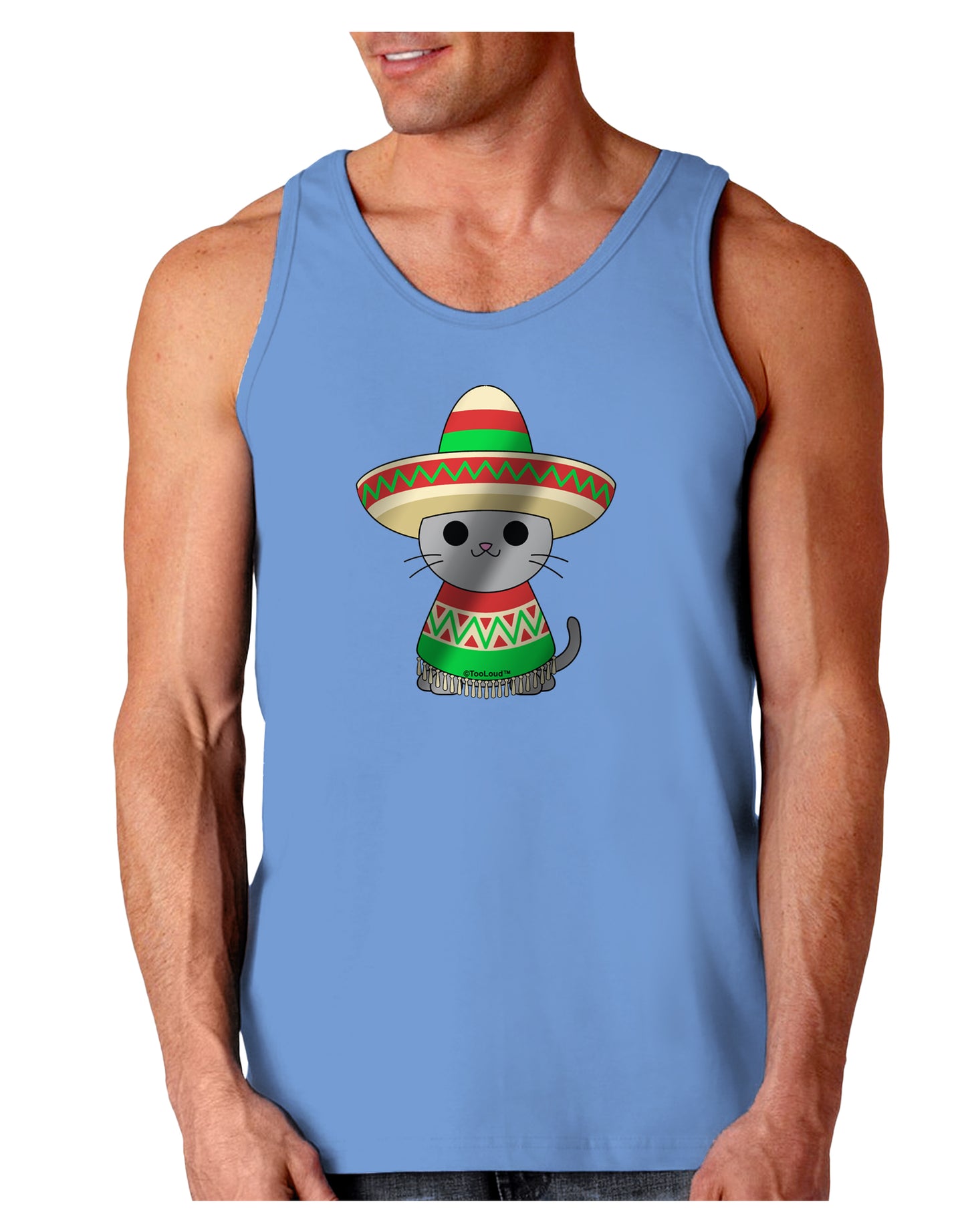 Sombrero and Poncho Cat - Metallic Loose Tank Top by TooLoud-Loose Tank Top-TooLoud-CarolinaBlue-Small-Davson Sales