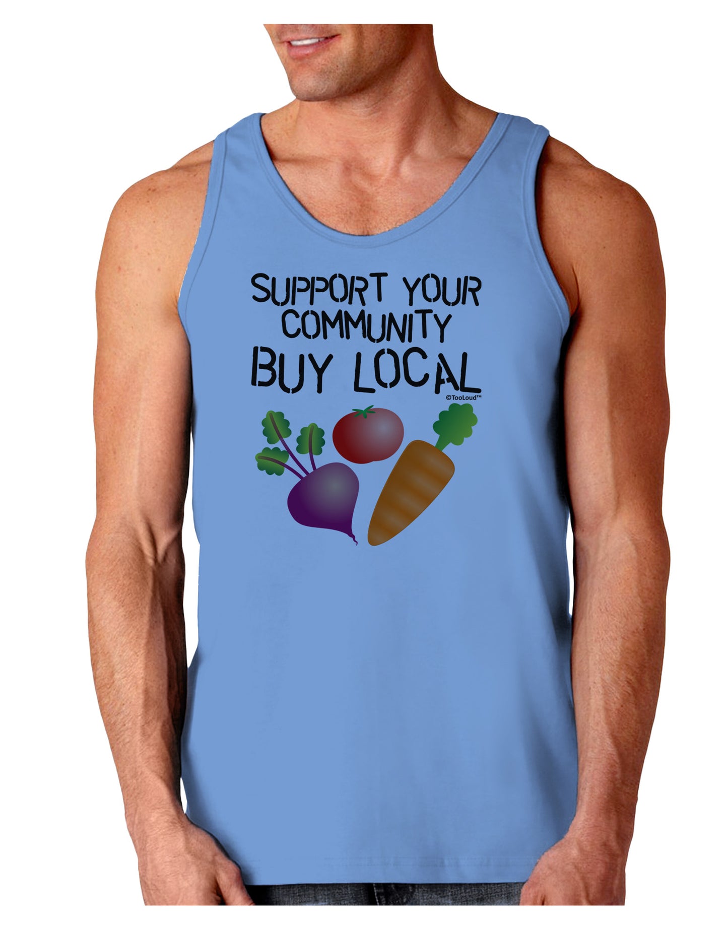 Support Your Community - Buy Local Loose Tank Top-Loose Tank Top-TooLoud-CarolinaBlue-Small-Davson Sales