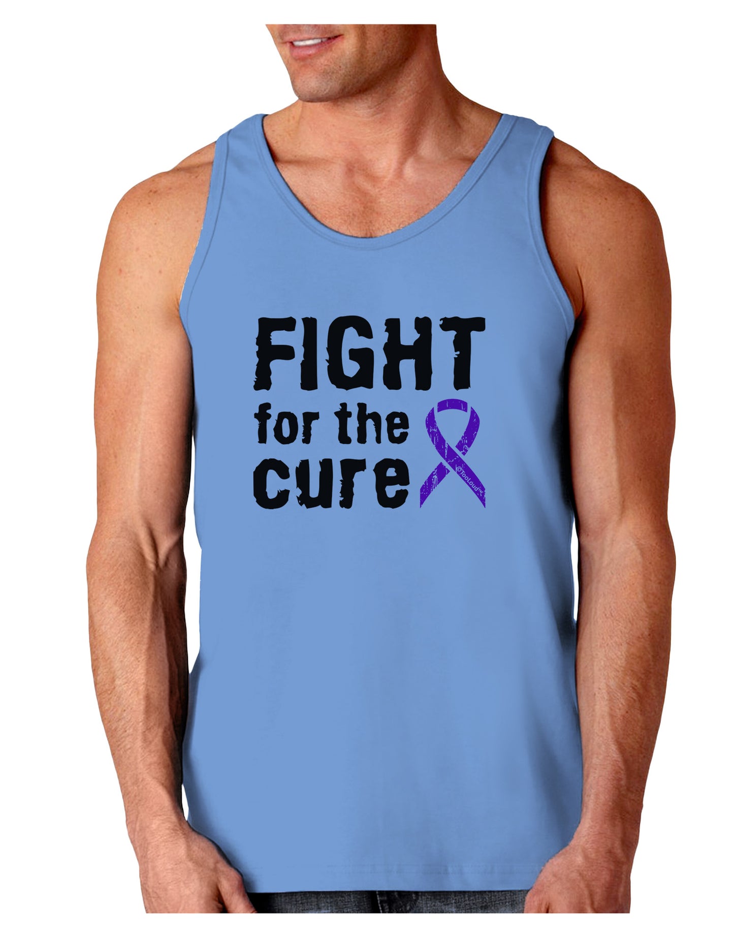 Fight for the Cure - Purple Ribbon Alzheimers Disease Loose Tank Top-Loose Tank Top-TooLoud-CarolinaBlue-Small-Davson Sales