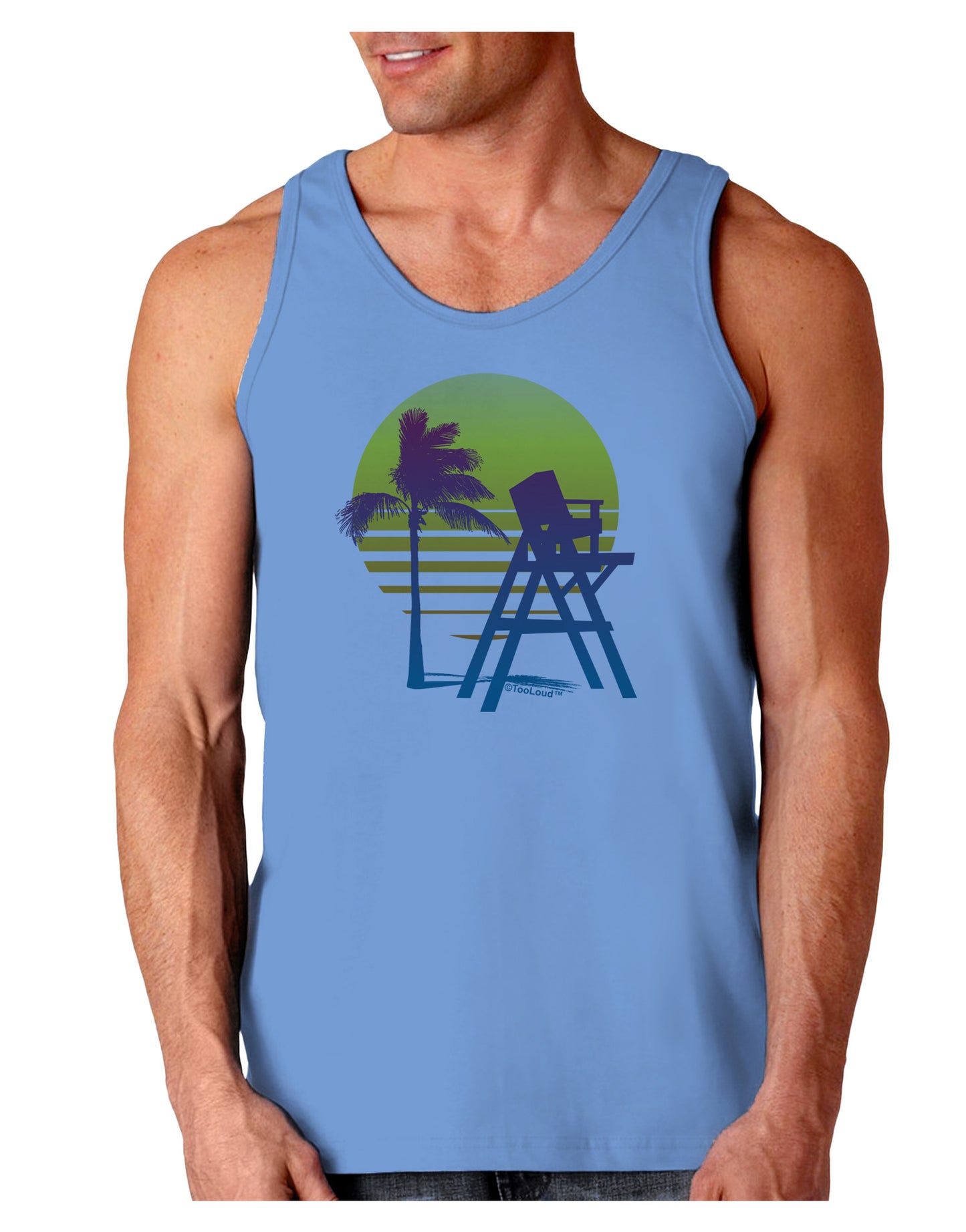LA Beach Silhouette Letters Loose Tank Top-Loose Tank Top-TooLoud-CarolinaBlue-Small-Davson Sales