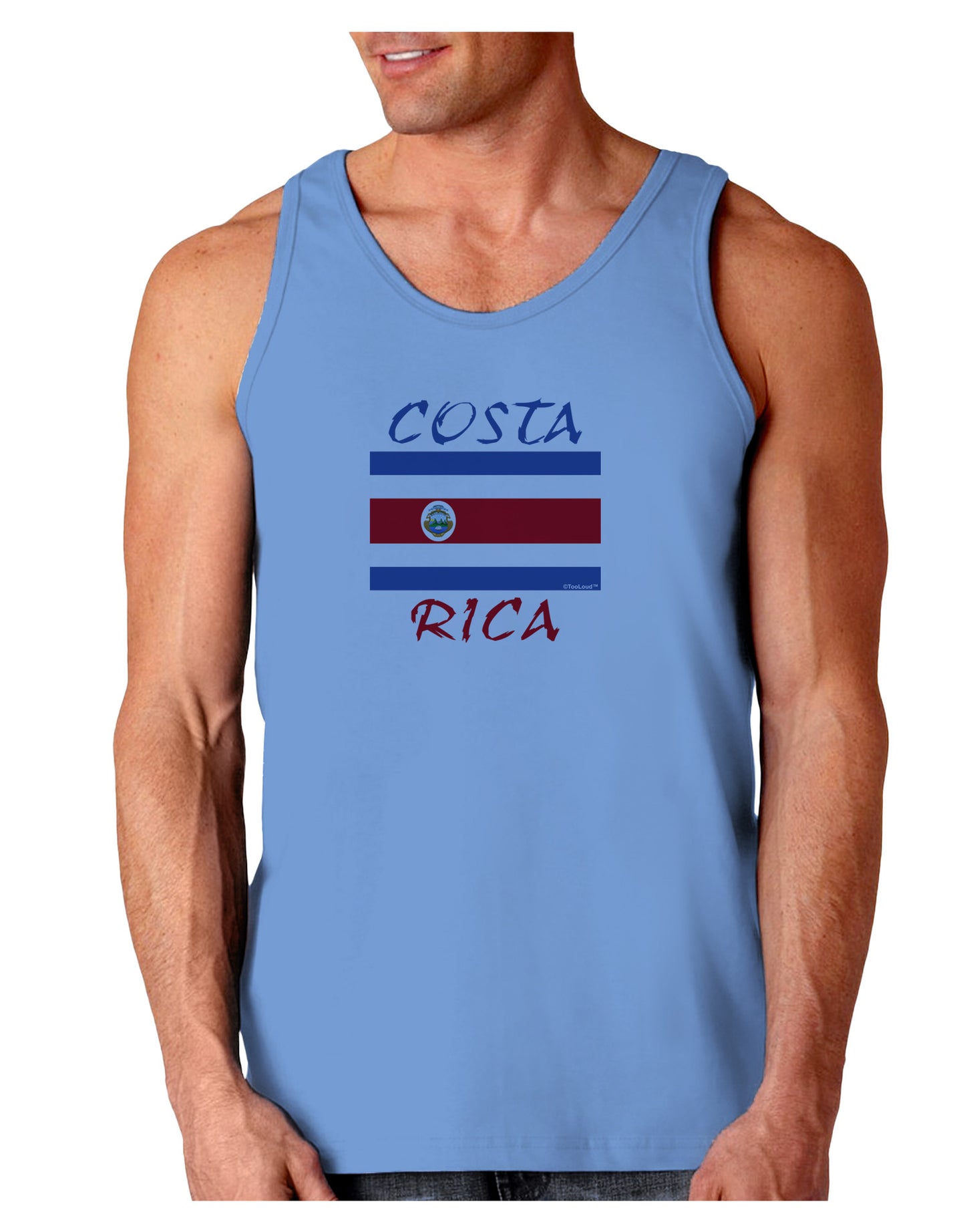 Costa Rica Flag Loose Tank Top-Loose Tank Top-TooLoud-CarolinaBlue-Small-Davson Sales