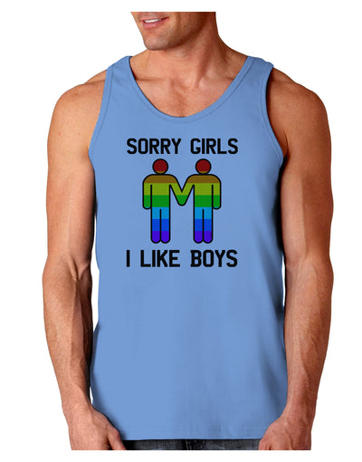 Sorry Girls I Like Boys Gay Rainbow Loose Tank Top-Loose Tank Top-TooLoud-CarolinaBlue-Small-Davson Sales