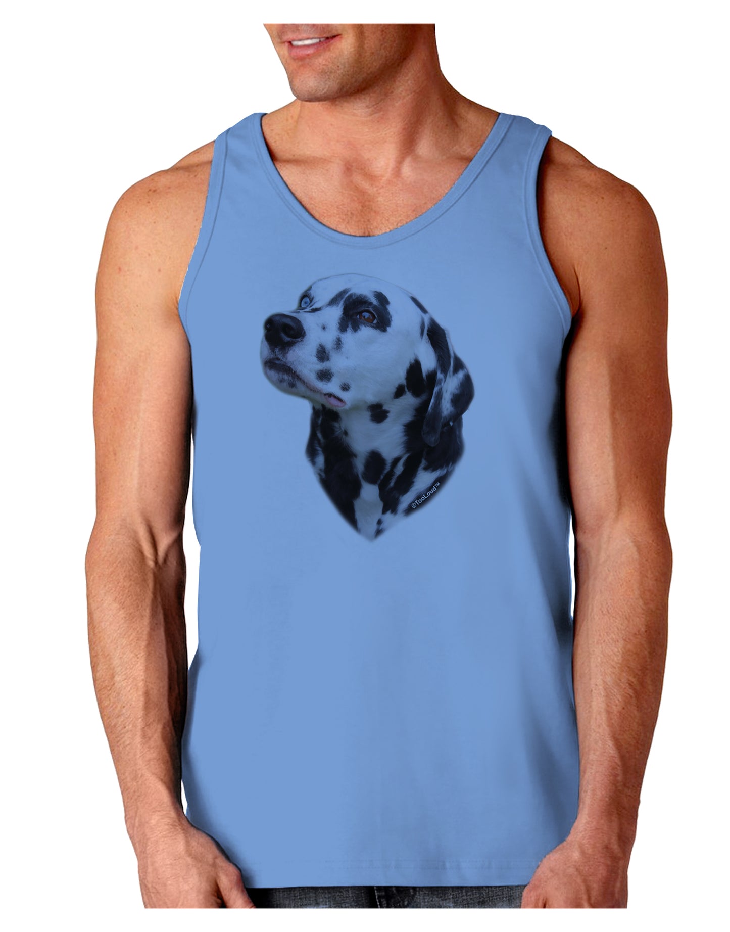 Dalmatian Portrait Loose Tank Top by TooLoud-Loose Tank Top-TooLoud-CarolinaBlue-Small-Davson Sales