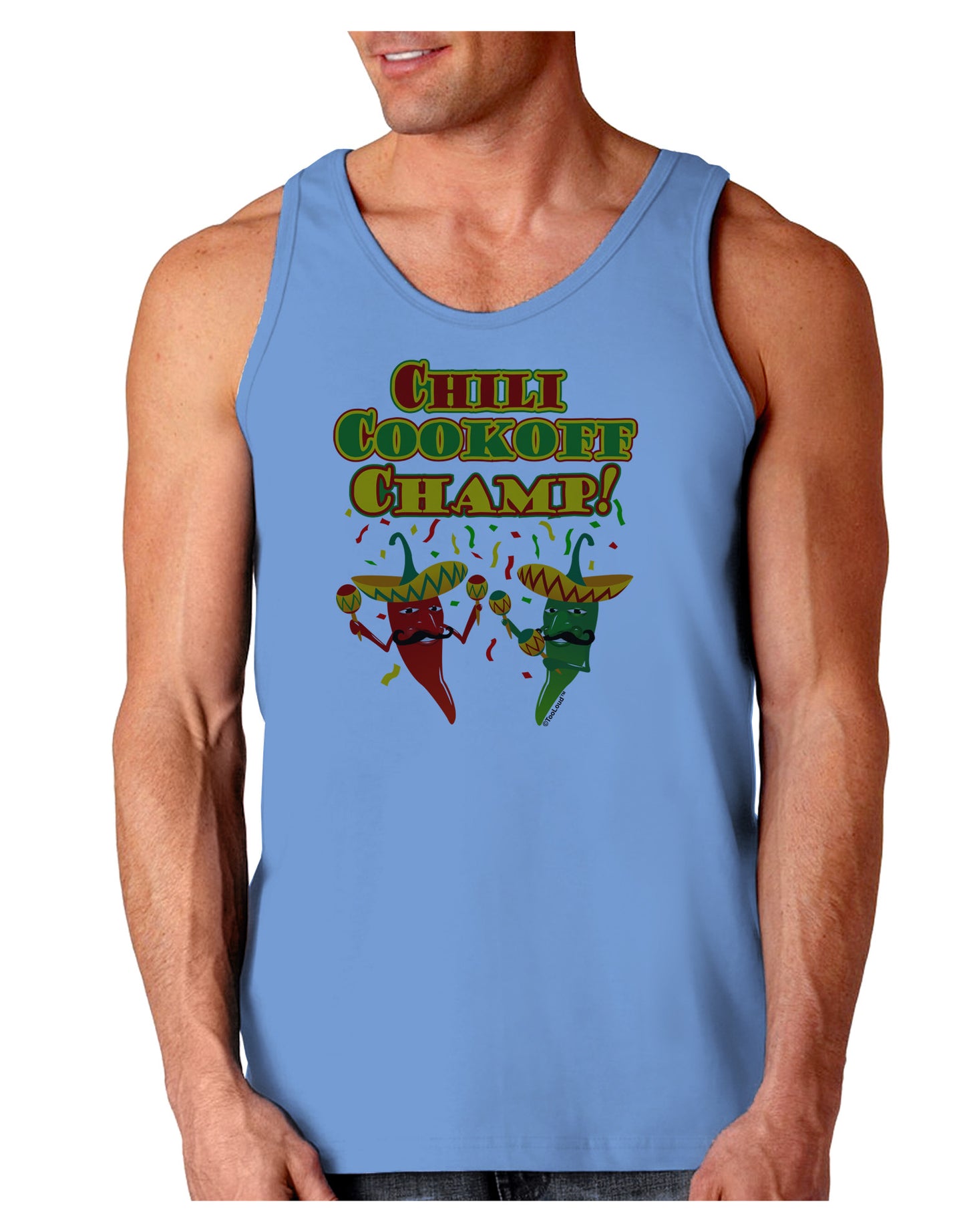 Chili Cookoff Champ! Chile Peppers Loose Tank Top-Loose Tank Top-TooLoud-CarolinaBlue-Small-Davson Sales