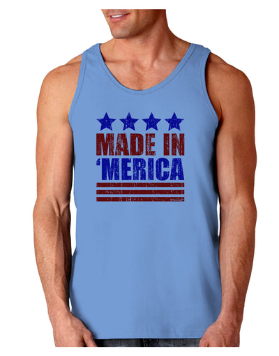 Made in Merica - Stars and Stripes Color Design Loose Tank Top-Loose Tank Top-TooLoud-CarolinaBlue-Small-Davson Sales