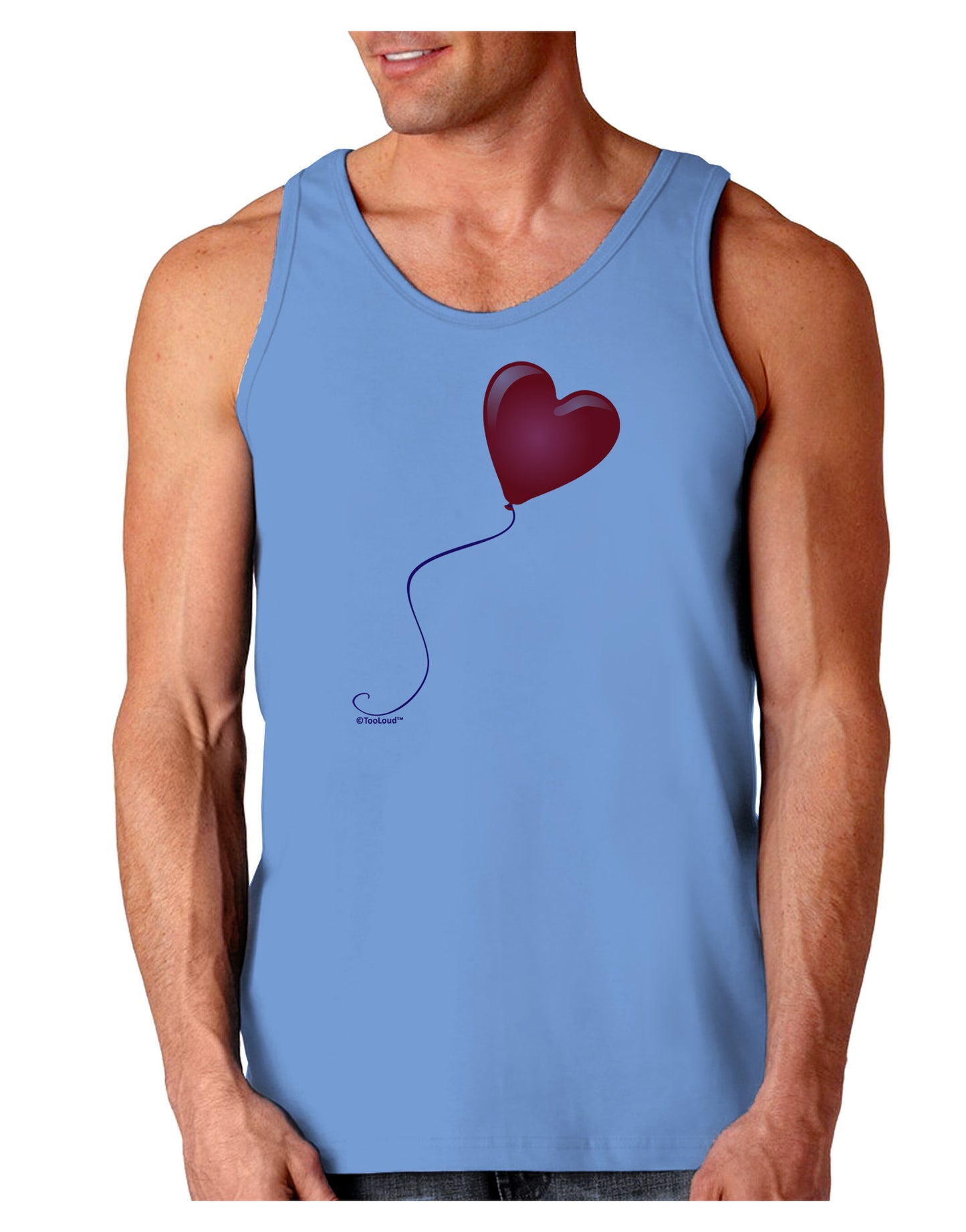 Cute Red Heart Balloon Loose Tank Top-Loose Tank Top-TooLoud-CarolinaBlue-Small-Davson Sales