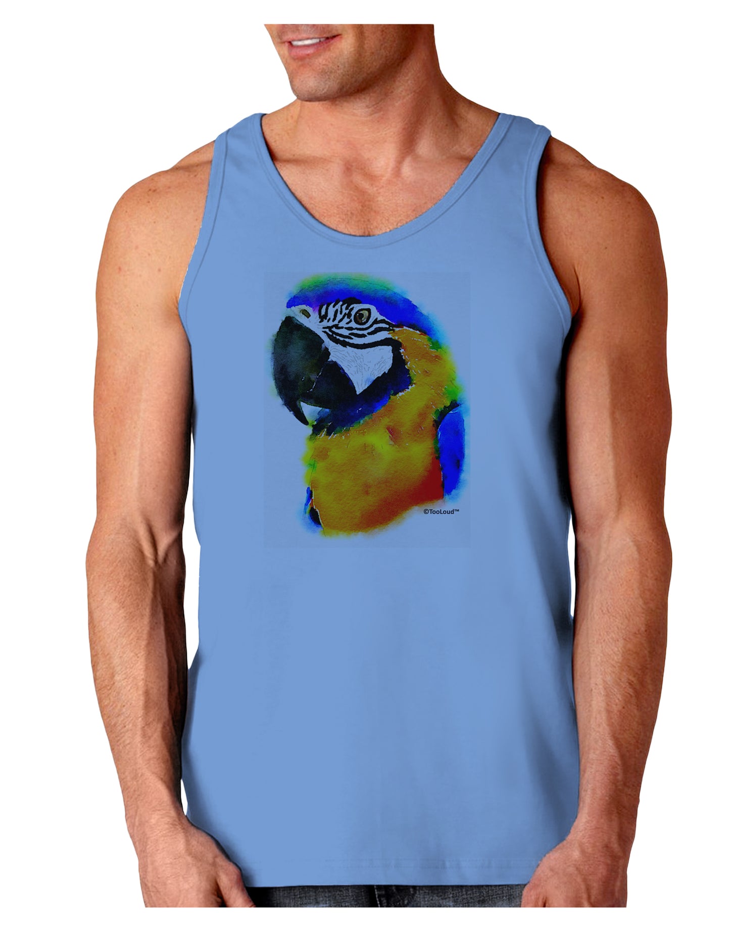 Brightly Colored Parrot Watercolor Loose Tank Top-Loose Tank Top-TooLoud-CarolinaBlue-Small-Davson Sales