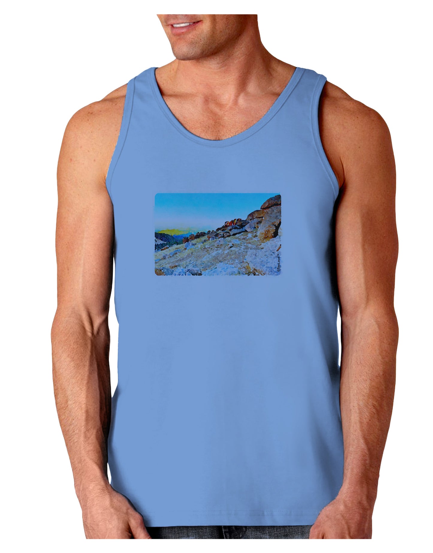 CO Rockies View Watercolor Loose Tank Top-Loose Tank Top-TooLoud-CarolinaBlue-Small-Davson Sales